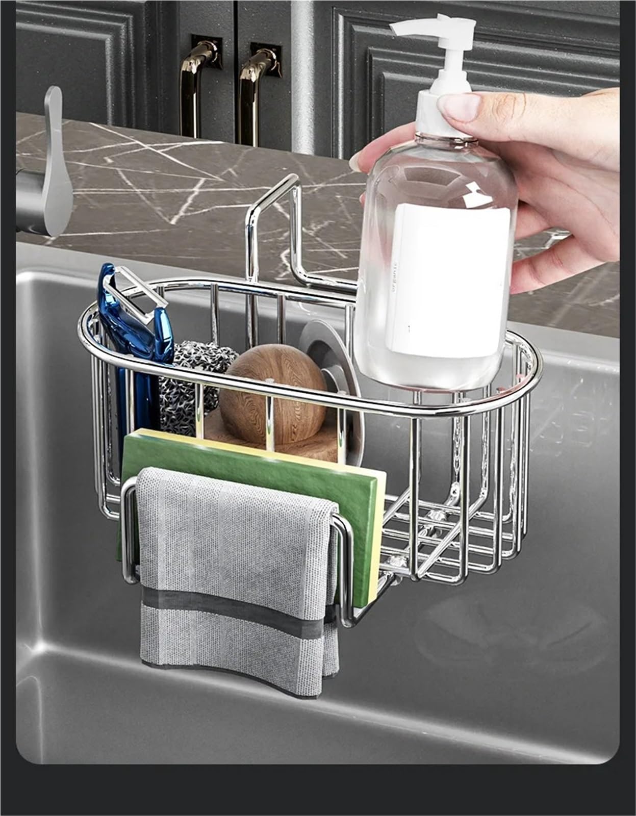 Cestello Scolapiatti Sospeso for Lavello In Acciaio Inox Per Riporre
