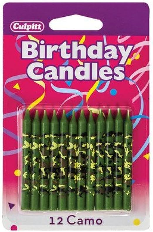 Camo Print Birthday Cake Candles - 12 ct