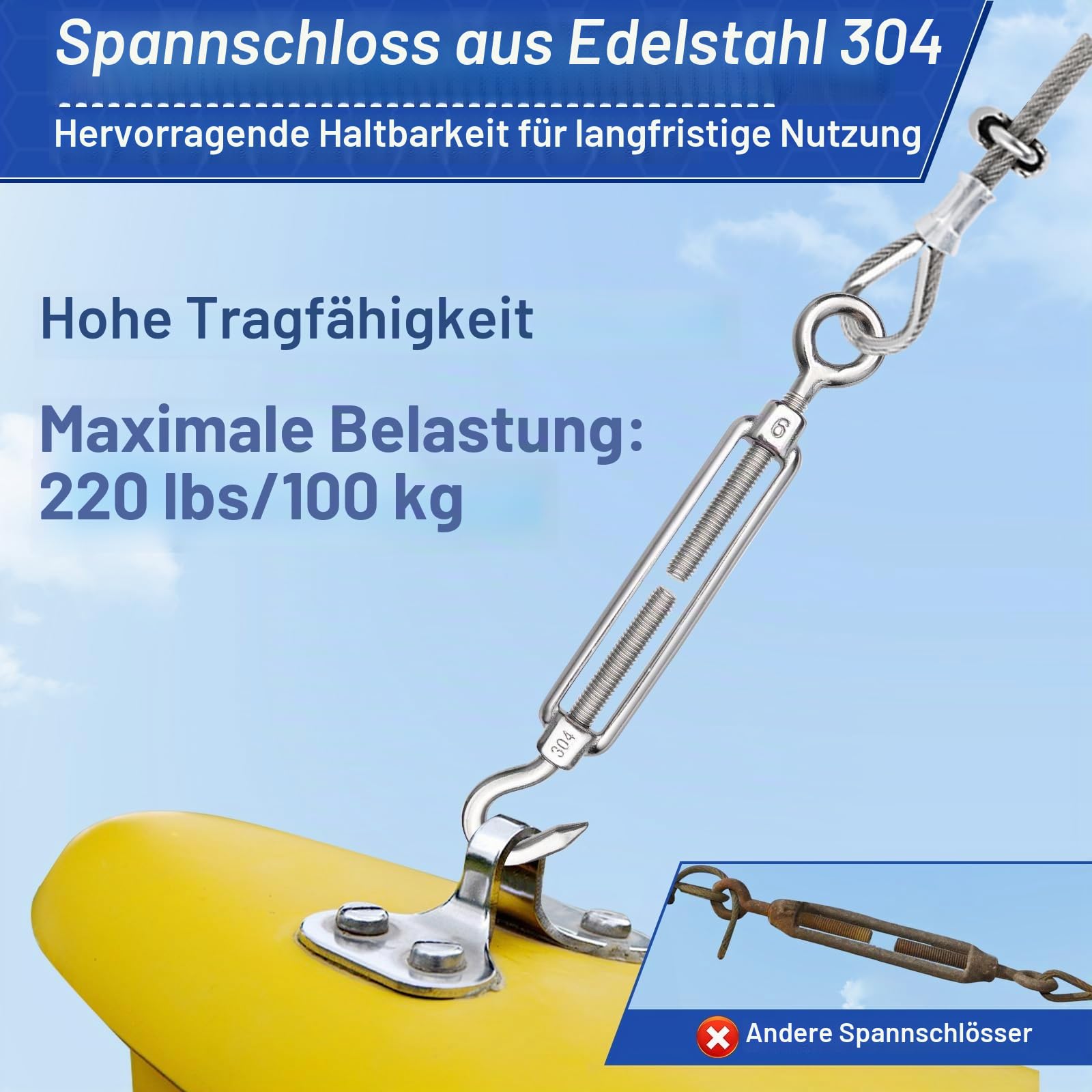 TooTaci 3mm Drahtseil Set, 30M Rankhilfe Seilsystem mit M6 Seilspanner Edelstahl Set, Stahlseil mit ösen, Spanndraht Seilspanngarnitur für Hängen, Gardinenseil, Rankhilfe für kletterpflanzen,Vorhang