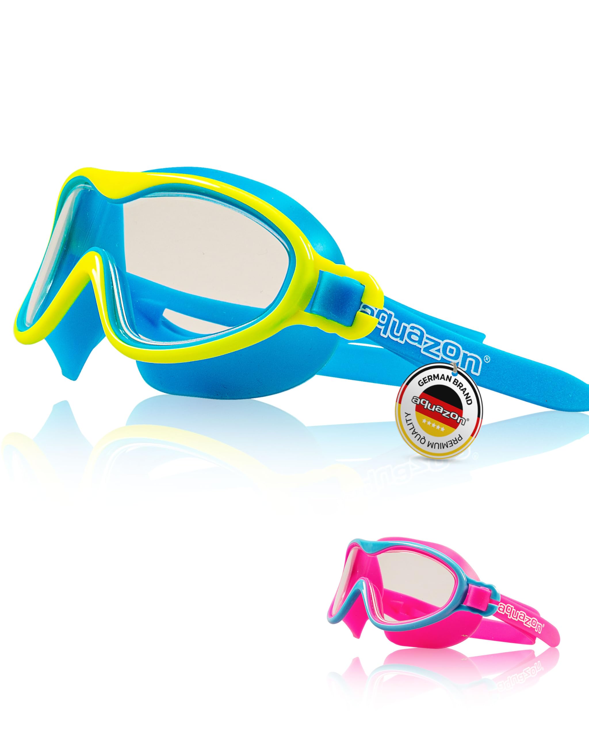 AQUAZON WAVE Junior Gafas de natación para niños, gafas de snorkel, gafas de buceo, para niños, de 3 a 7 años, muy resistentes, gran ajuste