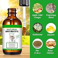Vista 2 de Antibióticos naturales para gatos, suplementos para mascotas, 2 onzas líquidas/1 paquete de multivitamínicos para gatos, antibiótico para gatos