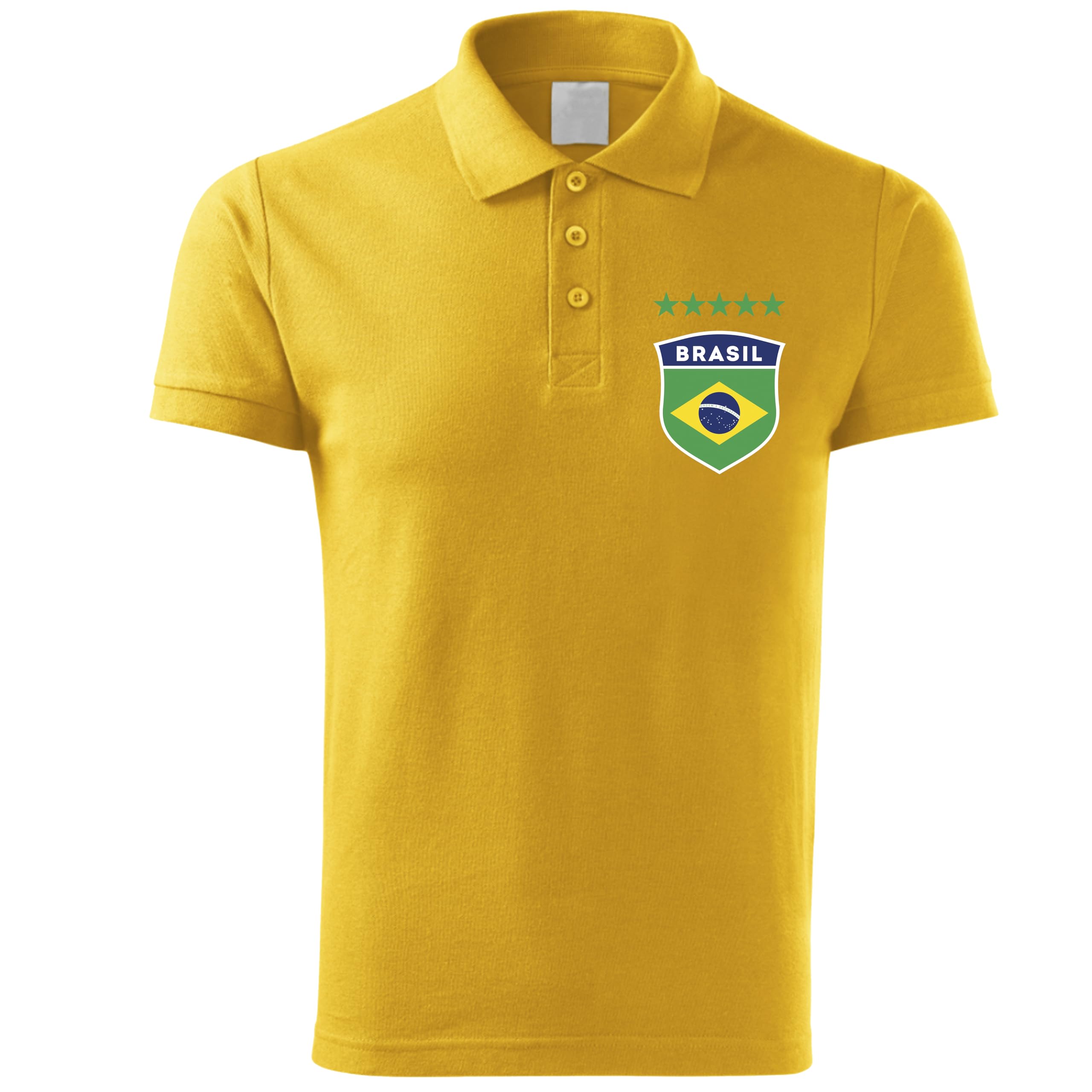 Polo da Uomo in Cotone | Maglietta Personalizzata con Il Tuo Nome e Numero | Maglia Brasile Calcio 2026