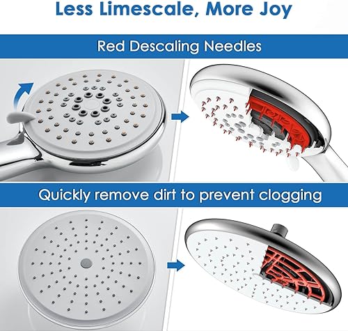 Miniatura 4 de ROVOGO Sistema de panel de ducha con 6 chorros corporales, ducha de lluvia autolimpiante y de mano, columna de torre de ducha de acero inoxidable