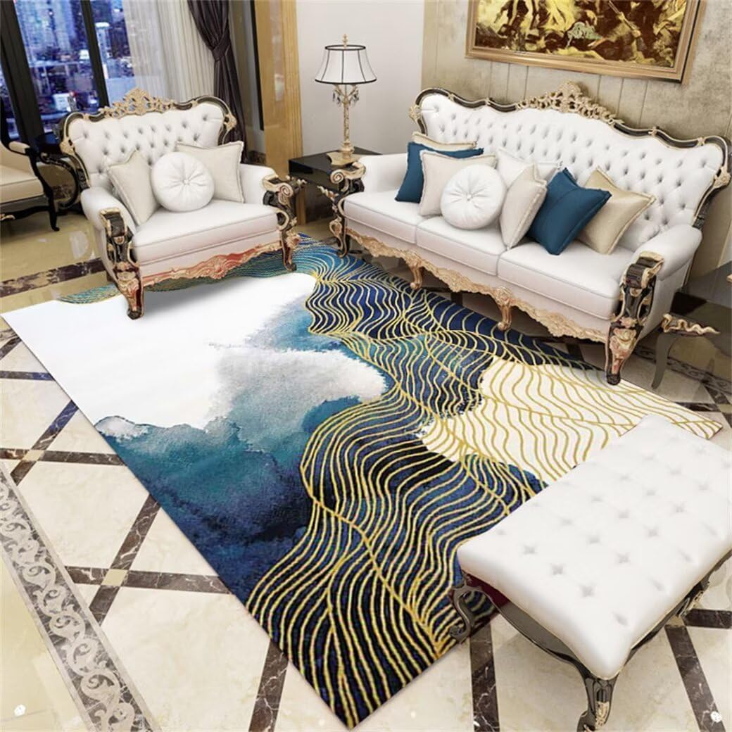 Tapis de chambre bleu 70x140 cm idéal pour créer un coin ado moderne