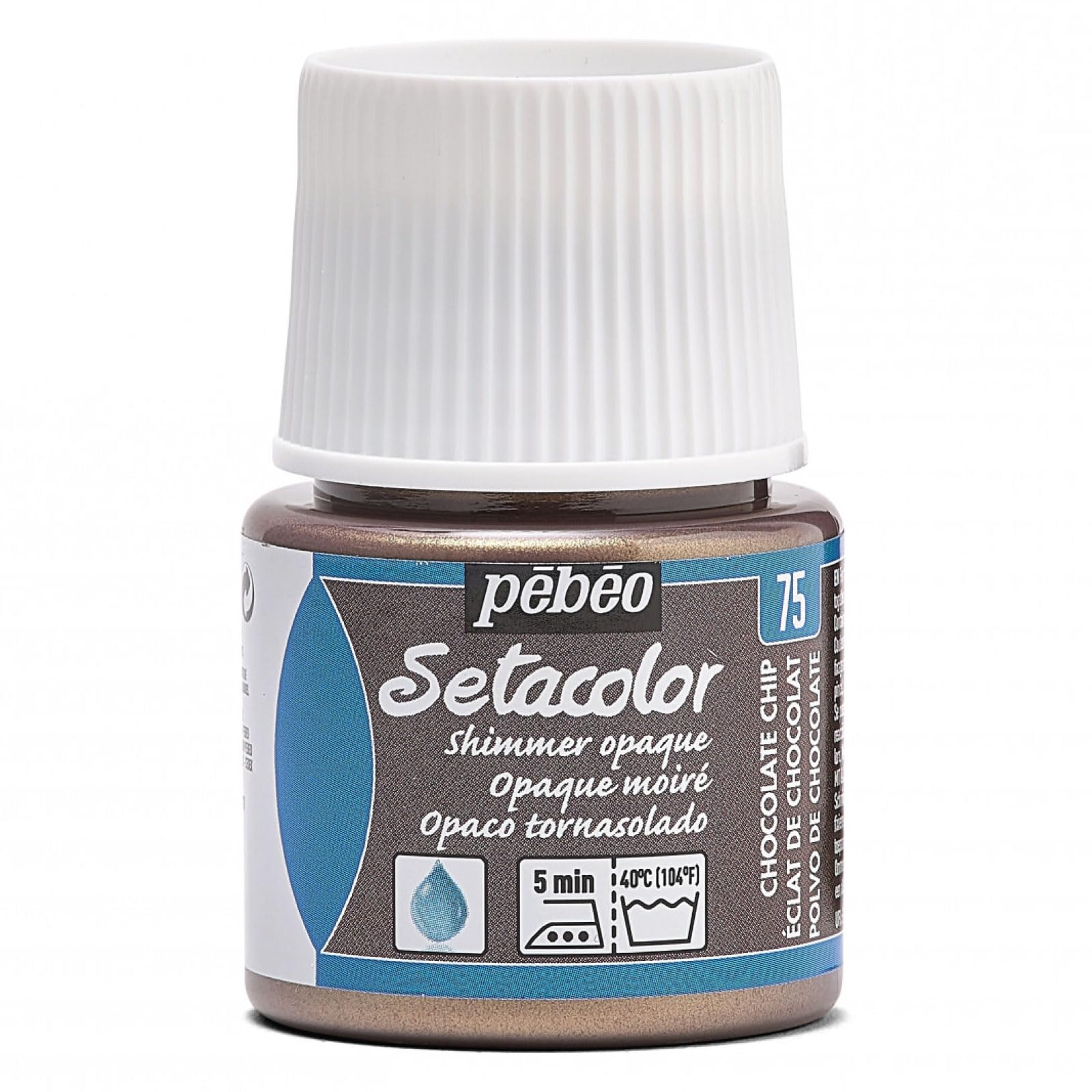 Pébéo 295075 Setacolor, 1 Bottle, Opaque Chocolate Moiré 45 ml