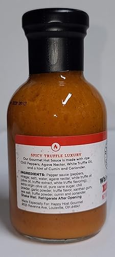 Miniatura 4 de Happy Host Gourmet - Salsa picante de trufa blanca, paquete de 3, deliciosa salsa picante hecha con chiles maduros, néctar de agave, aceite de trufa