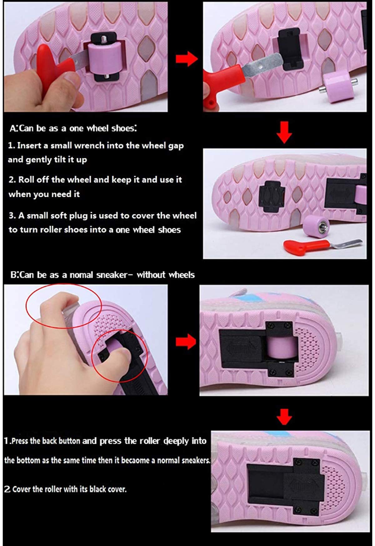 Zapatillas con Ruedas para Niña y Niños Led Luces Patines en Linea Bambas con Ruedas Deportivas Patines al Aire Libre Gimnasia Running Niños Multiusos Automática Zapatos de Skateboard con USB Carga