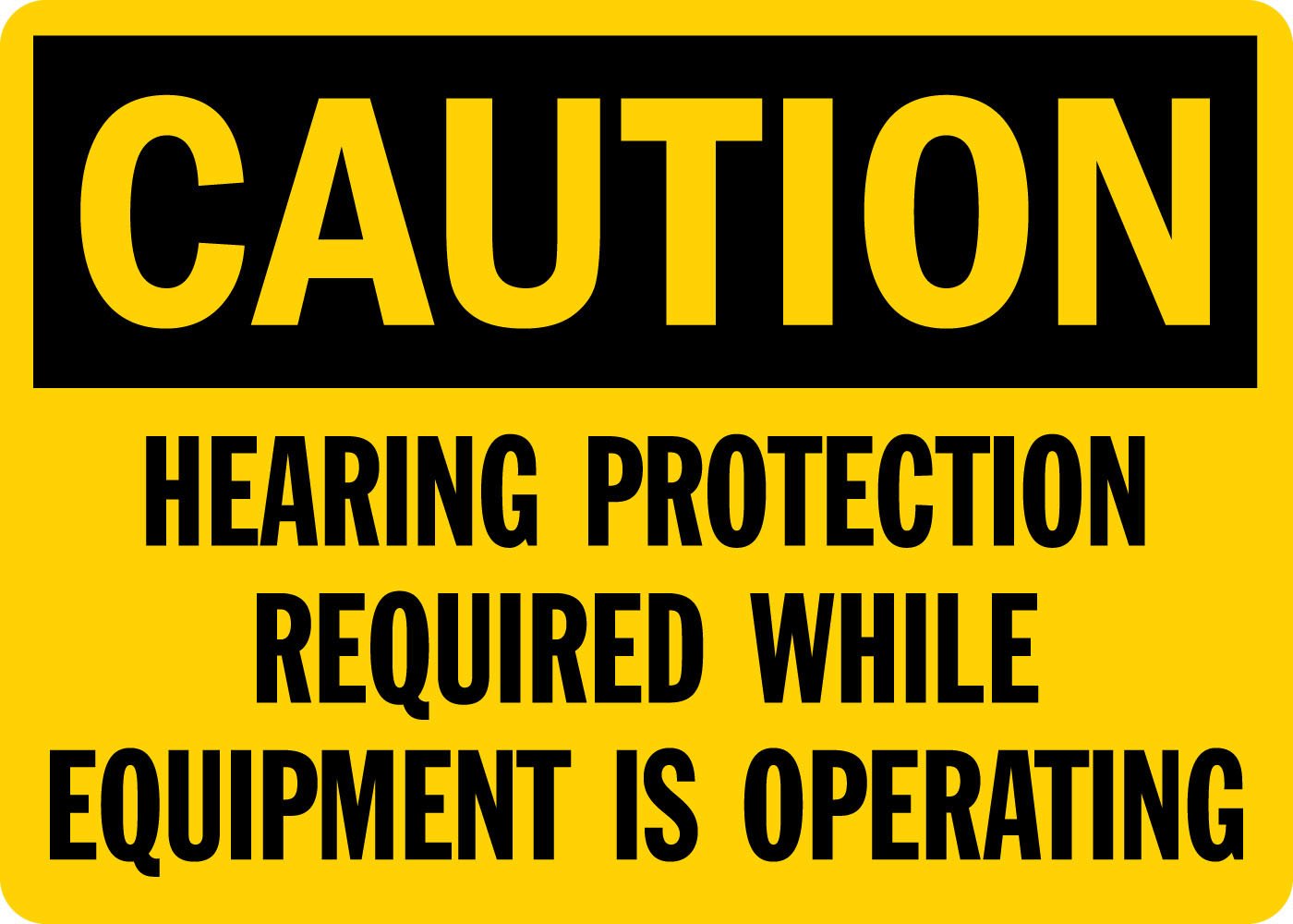 SmartSign - U1-1029-NA_10x7 Aluminum OSHA Safety Sign, Legend "Caution: Hearing Protection Required", 7" high x 10" wide, Black on Yellow — Amazon image 13