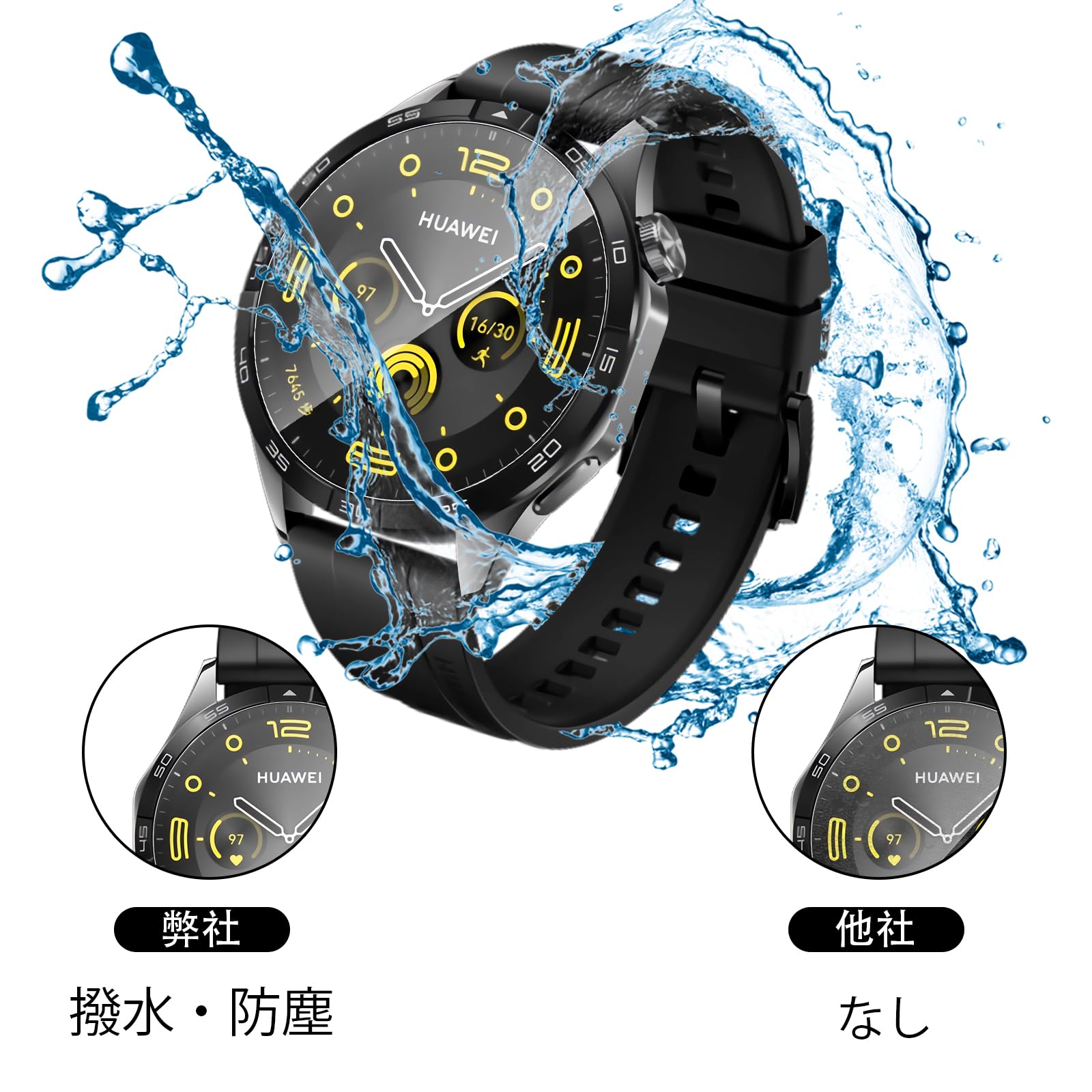 Amazon.co.jp: 【3枚セット】For HUAWEI Watch GT4 46mm ガラス