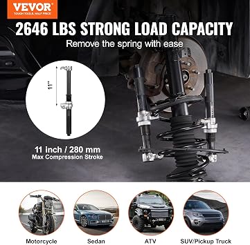 VEVOR Coil Spring Compressor Tool, 2 pcs Heavy Duty Macpherson Strut Spring Compressor Set, 2646 lbs Strut Spring Compressor with Safety Bracket and Carrying Case, for Car Truck ATV UTV