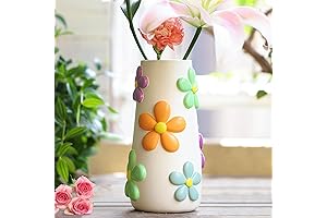 GUGUGO Funky Mushroom Decor, Flower Vase for Pastel Flowers, 8 inches tall