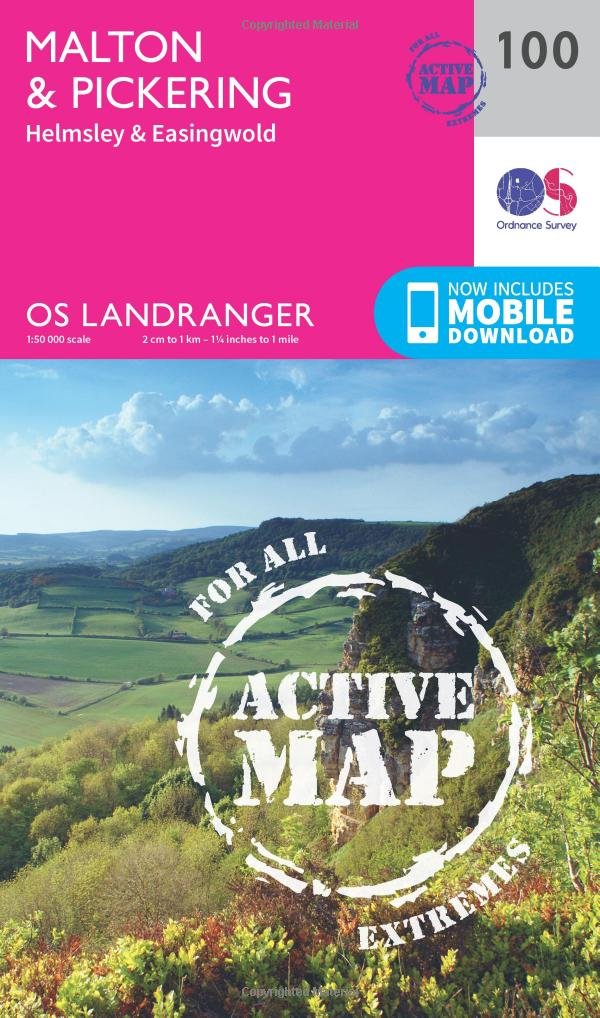 Malton & Pickering Map | Weatherproof | Helmsley & Easingwold | Ordnance Survey | OS Landranger Active Map 100 | England | Walks | Cycling | Days Out | Maps | Adventure