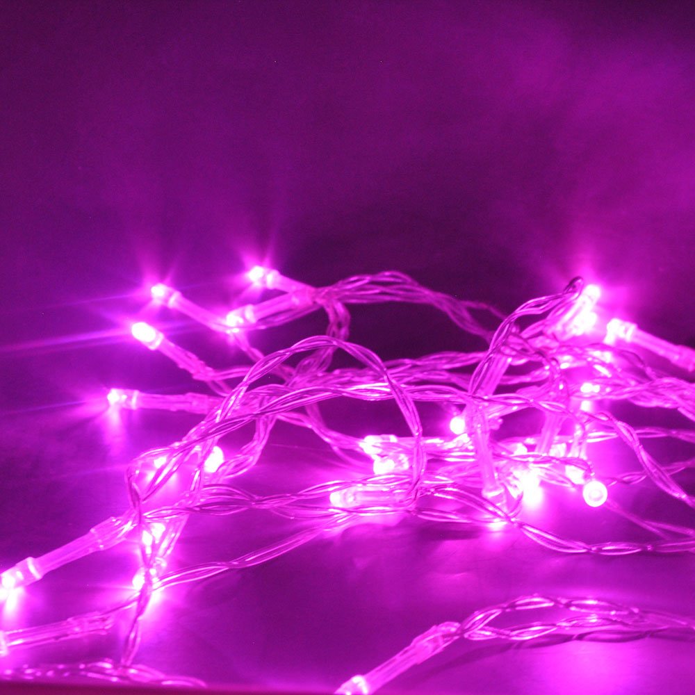 JnDee Battery Operated 13feet 4M 40LED Christmas Fairy Lights string. Featured with Steady On & Flash Function (Pink)