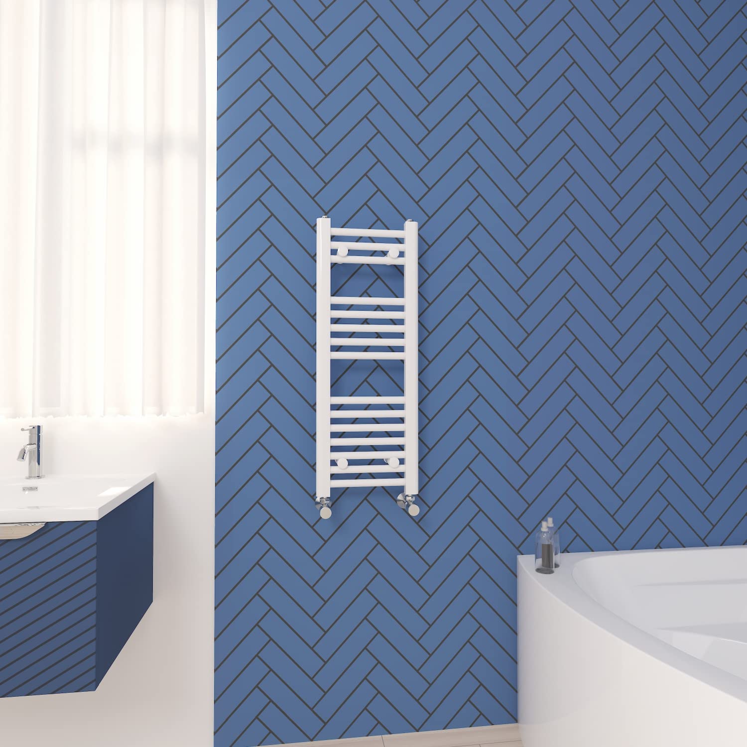 NRG Straight Central Heating Towel Rail Bathroom Radiator White 800×300mm