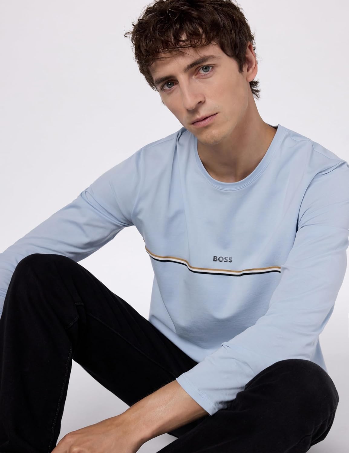 BOSS Mens Soft Cotton Long Sleeve T-Shirt - Image 4