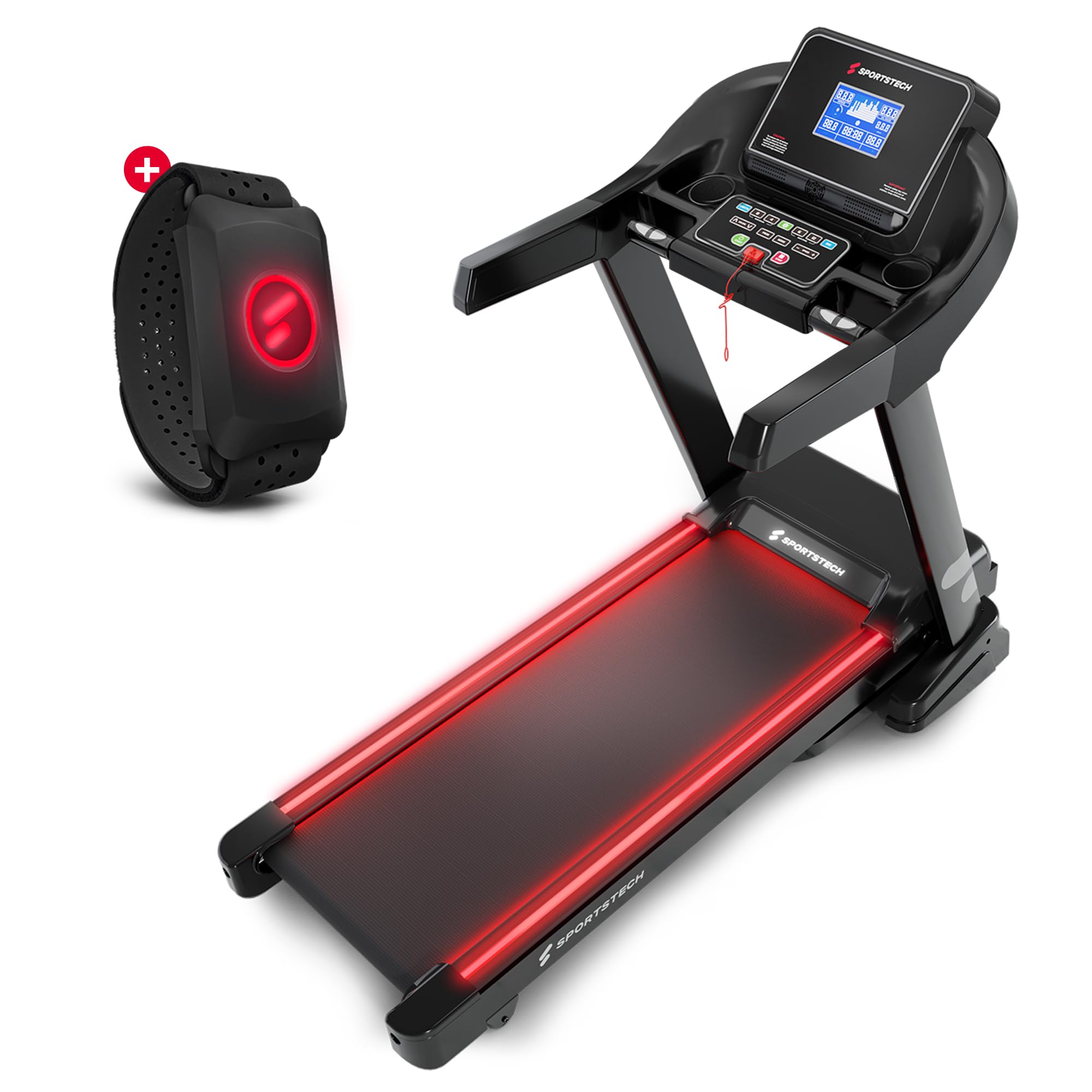Sportstech F37s Laufband für Zuhause klappbar, Treadmill, Laufpad, Walking Pad mit Steigung bis 20 km/h und 7PS, 150 kg Nutzergewicht, STL App kompatibel und großer Lauffläche