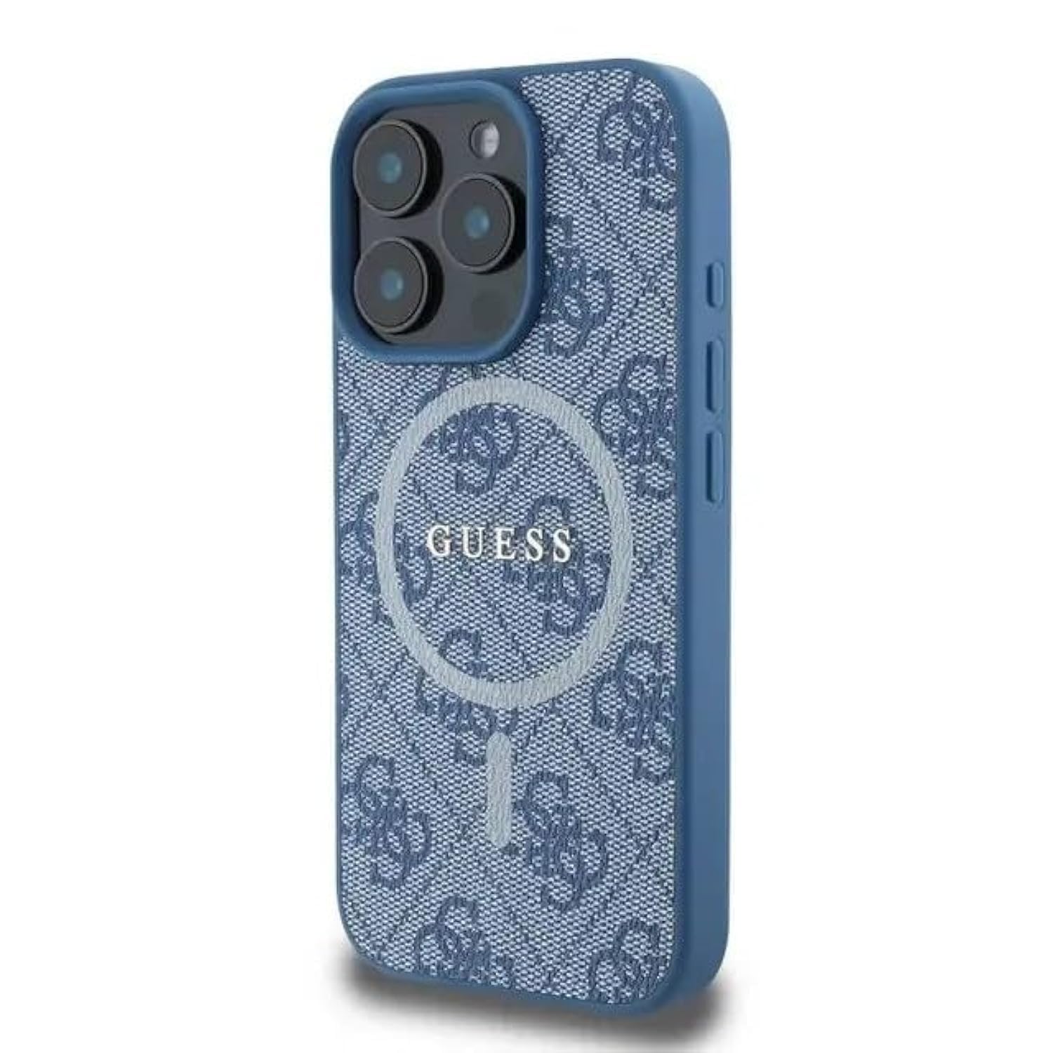 Coque iPhone 16 Pro Max Guess 4G PU Bleu Magsafe Rigide - 7