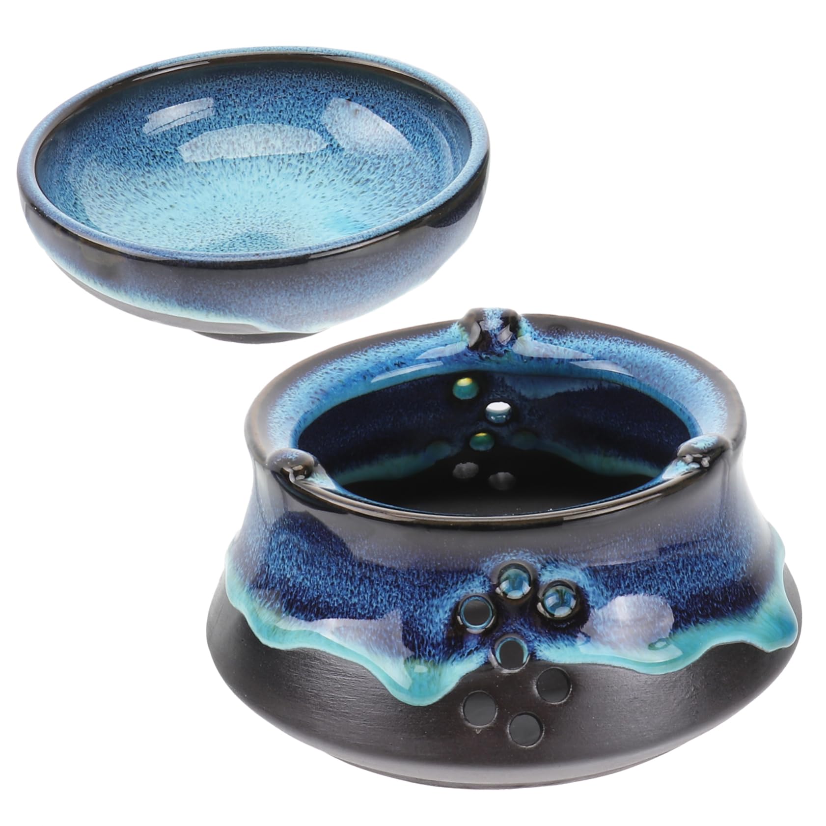 HAKIDZEL 1pc Ceramic Tea Warmer with Cup Japanese Style Portable Tea Heating Stove for Home Office for Zen Room