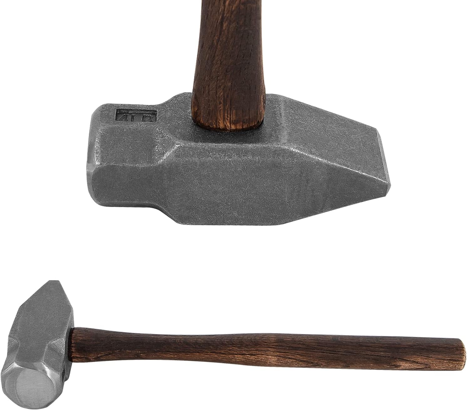 4 lb Blacksmith Hammer Cross Peen Bladesmith Engineer Drilling Hammer Handmade Knife Making Metal Working Forging Farrier Tool with Wooden Handle Steel Head