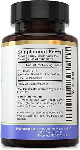 Miniatura 3 de Florida Herbal Pharmacy, Lactobacillus Reuteri (Probiótico) Suplemento Cápsulas