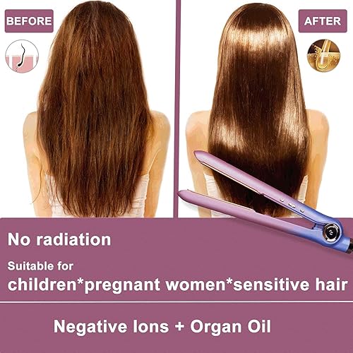 Miniatura 5 de EDUEE Hair Straightener and Curler 2 in 1, Nano Titanium Ceramic Flat Iron with Argan Oil, Ionic Protect Hair,Curling Iron 1 inch, 25 Kinds of Temp