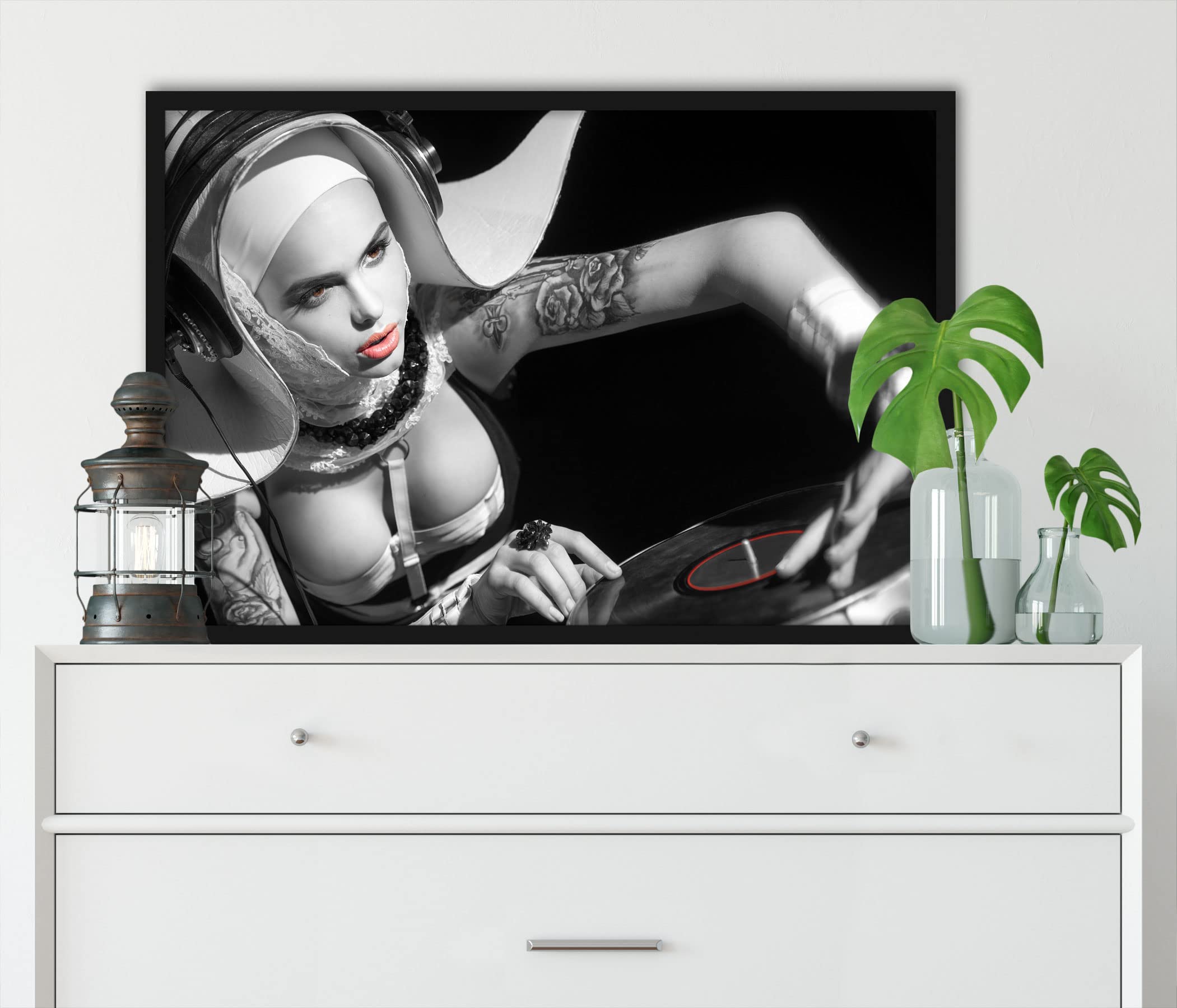 Poster da donna tatuata, con cornice, 80 x 60 cm, con cornice