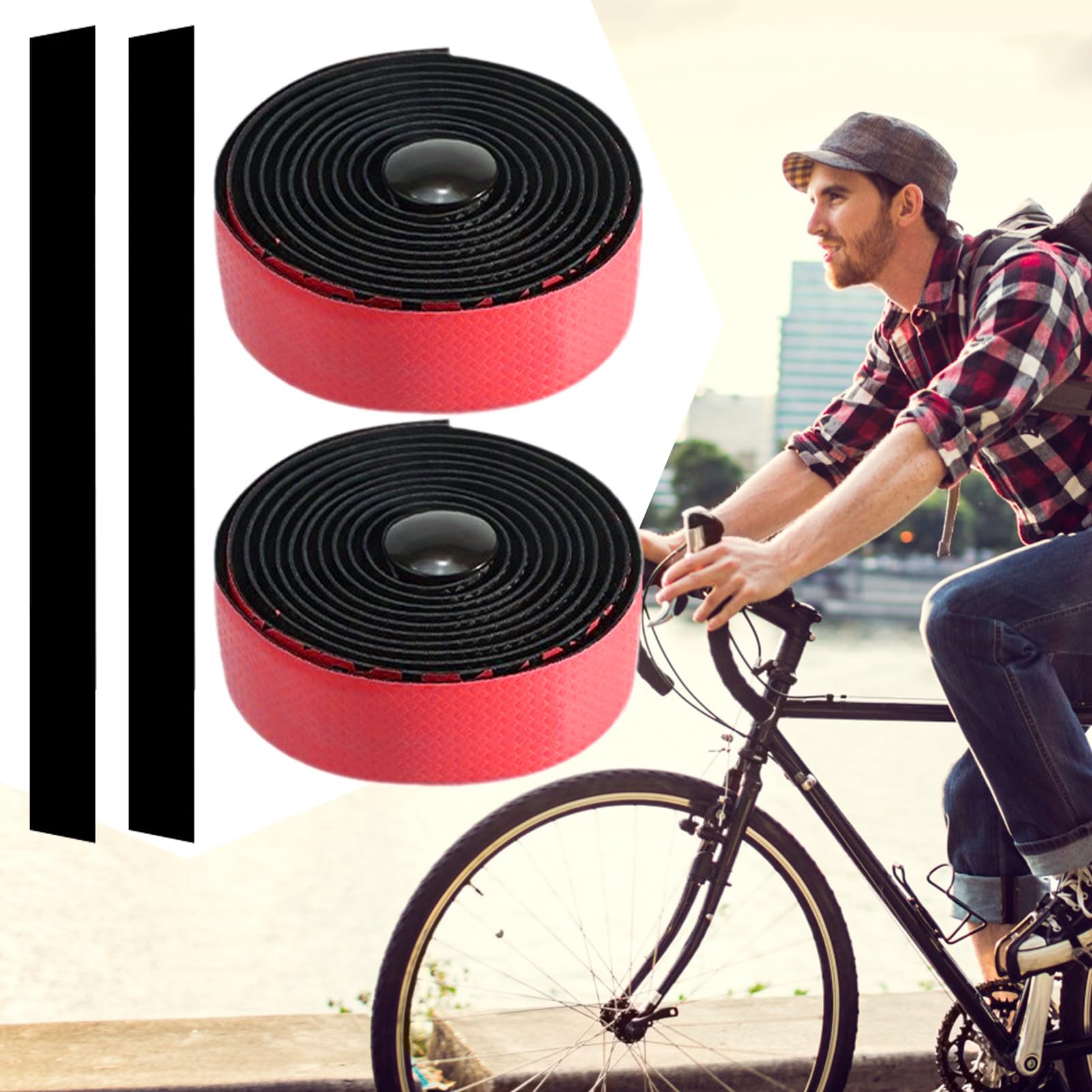 Cinta De Manillar Para Bicicleta - Cinta Adhesiva De Manillar De Bicicleta | Sobre De Mango De Bicicleta Antideslizante | Cinta De Bicicleta De Carretera Acolchado Absorbiendo Choques, Cinta De