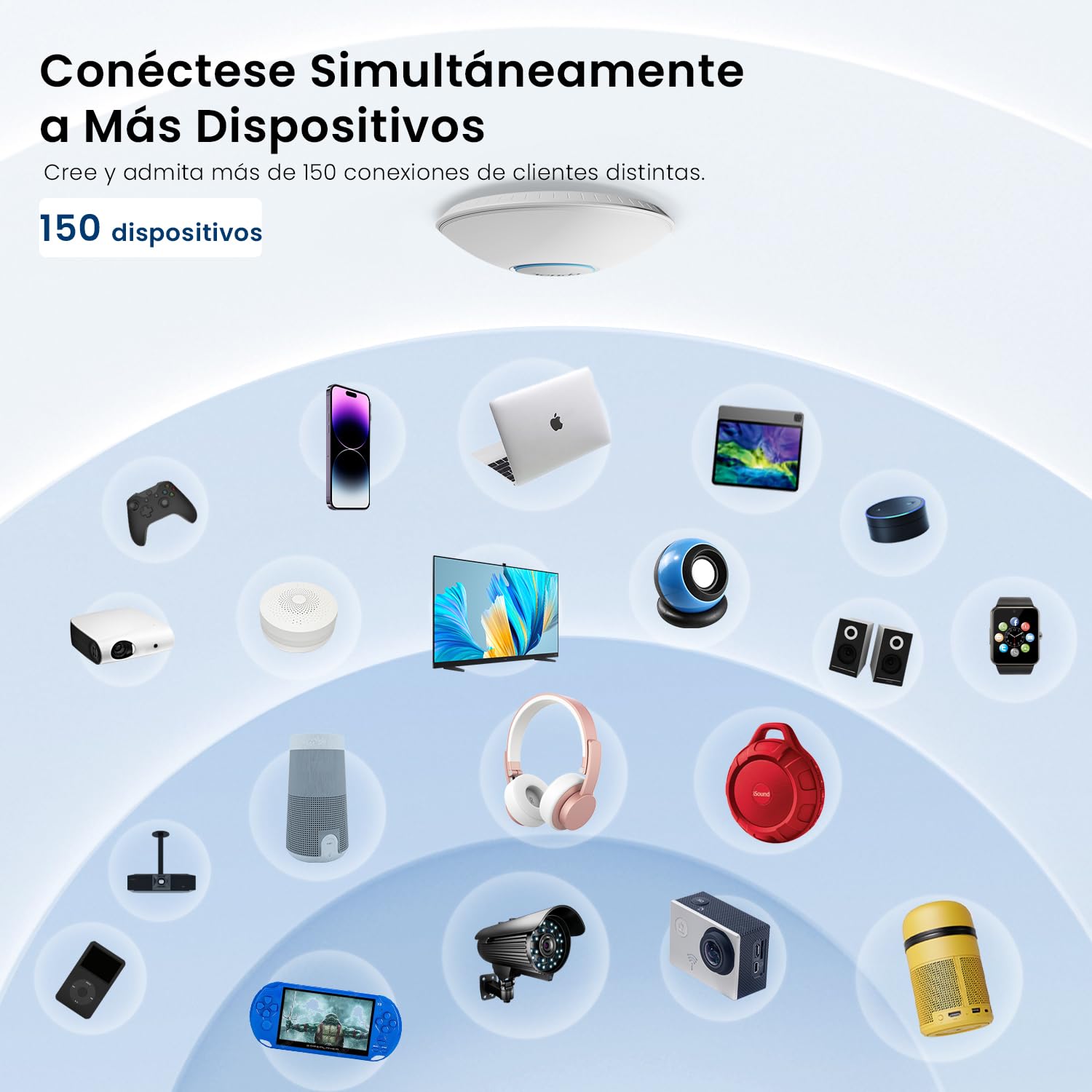Tenda I27 WiFi 6 AX3000 Punto de Acceso de Doble Banda, Soporta PoE Estándar 802.3at, Montaje Techo, Roaming, MU-MIMO, OFDMA, Múltiples SSID, Gestionable a través de App o la Interfaz Web, Blanco