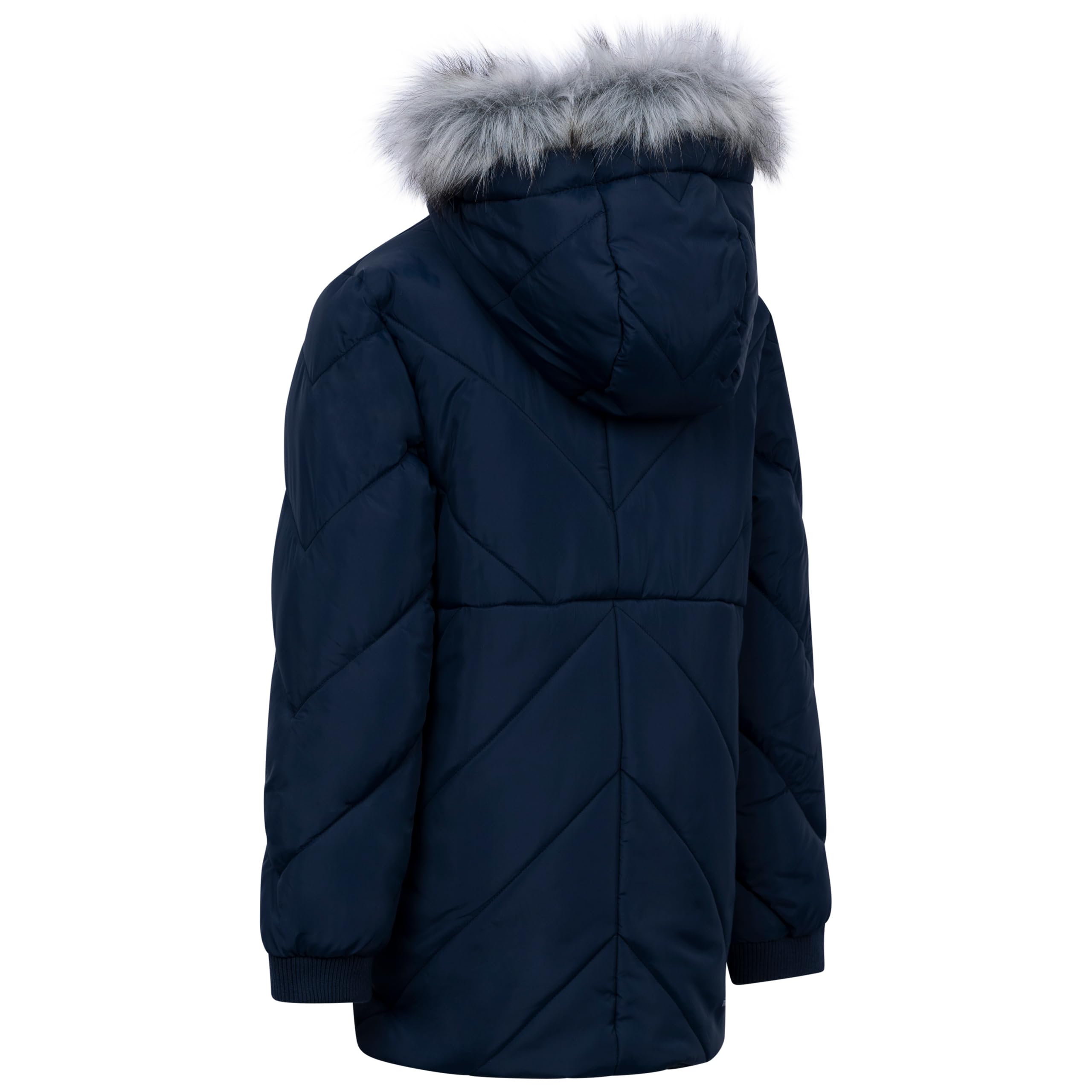 Trespass Veste décontractée Buntee pour fille – Matelassée, capuche grande, poignets en jersey, 2 poches, coque tissée, doublure 100 % polyester, rembourrage 100 % polyester