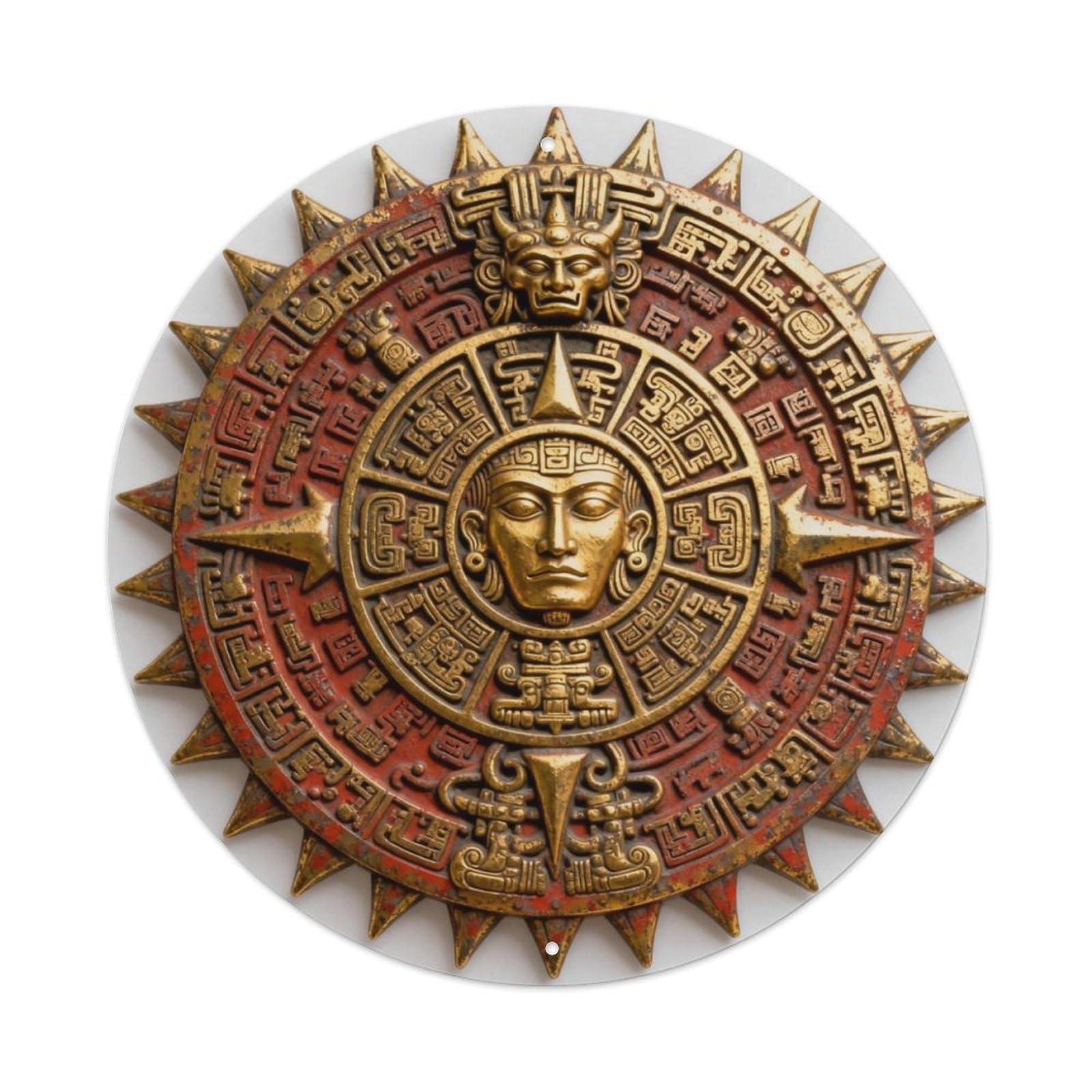 Maya Kinich Ahau Sun Disk Mayan Rune Metal Tin Sign Plaque