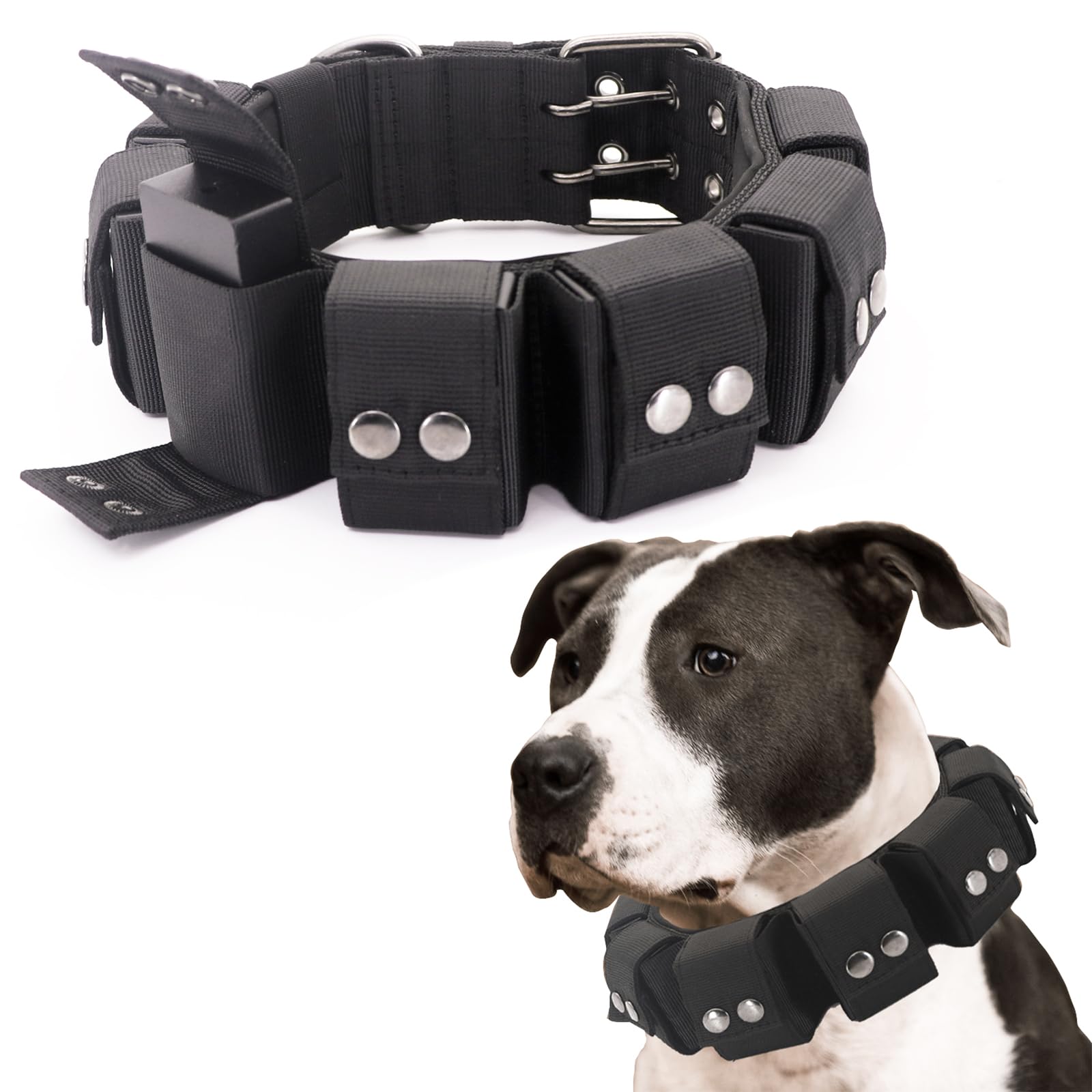 Walktime Tactical Weighted Dog Collar - Weights for Training & Exercise - Small, Medium, Large Dogs