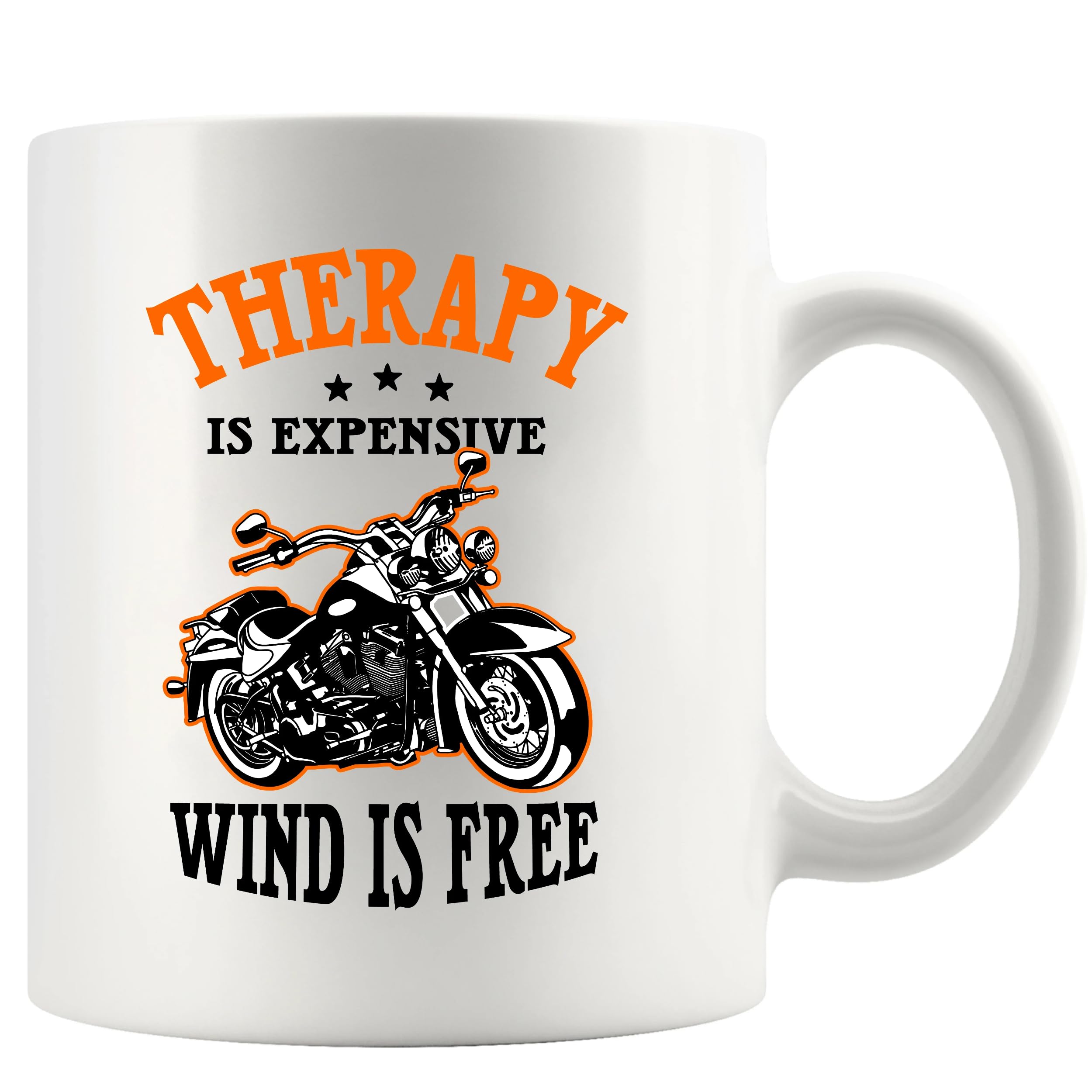 Panvola Therapy Is Expensive Wind Is Free Motorcycle Mug 11oz White