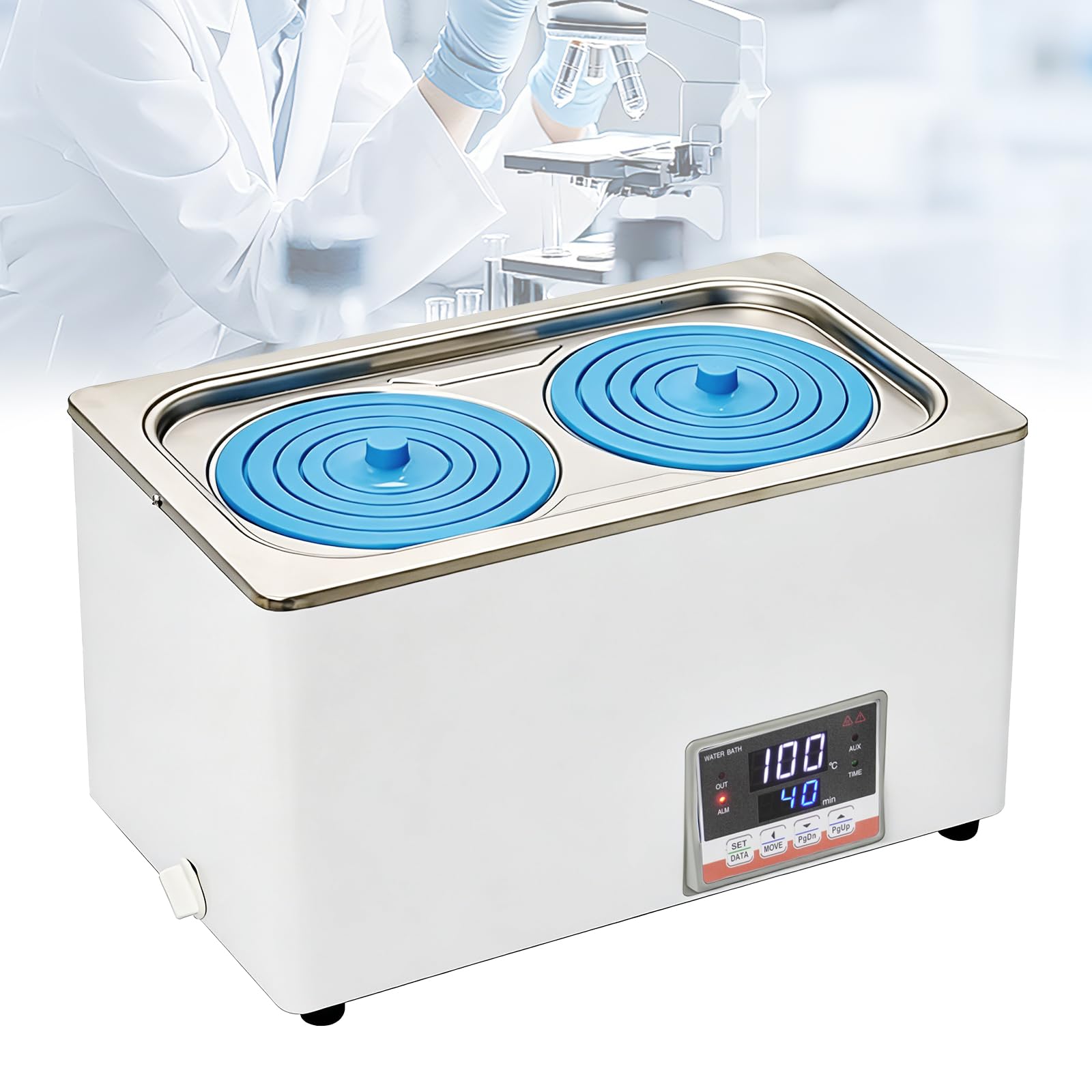 Bagno digitale da laboratorio da 600 W con rivestimento in acciaio inox, termostato da laboratorio