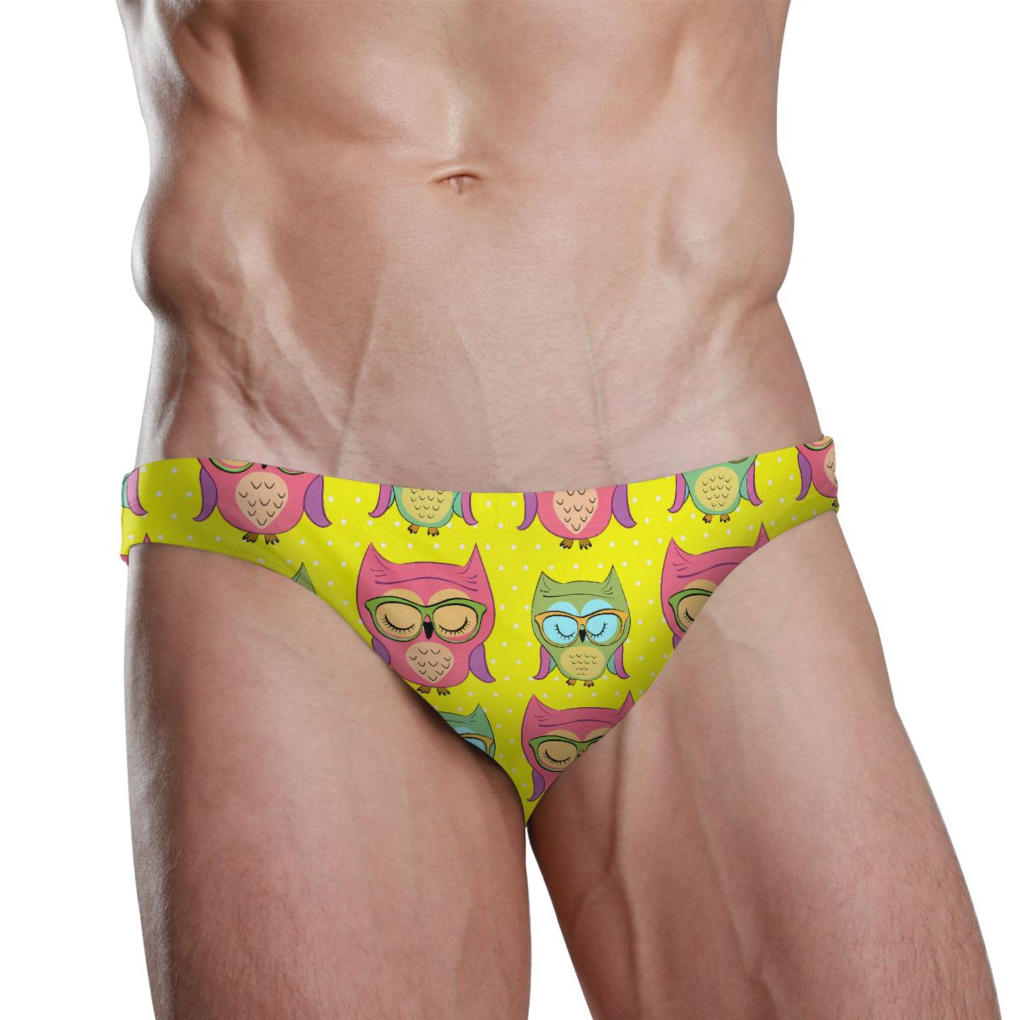 Cute Owl Swim Briefs for Men Swimsuit Bikini Swimwear XXXL B0404656