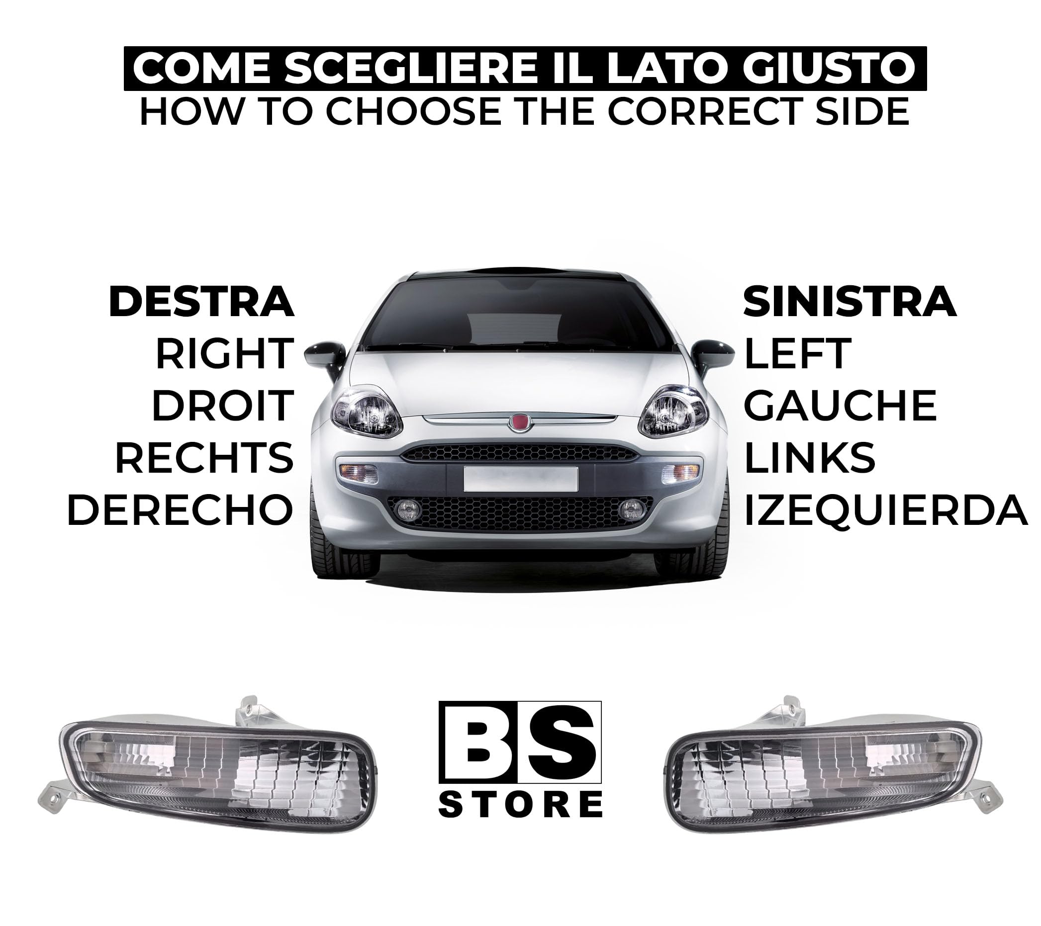 BSSTORE Fanalino Freccia Anteriore per Grande Punto Evo 2009-2012 (Destra - Lato Passeggero)