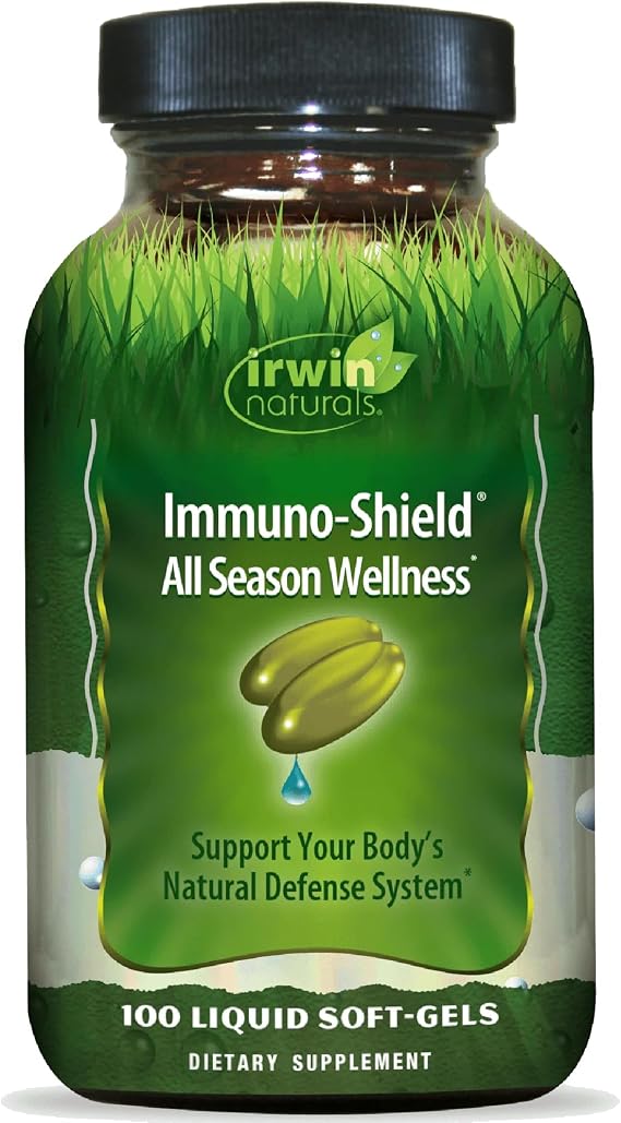 Irwin Naturals Immuno-Shield All Season Wellness - Promote Body's Natural Defense System - Powerful Antioxidants and Immune Support Supplement for Men and Women - 100 Liquid Soft-Gels