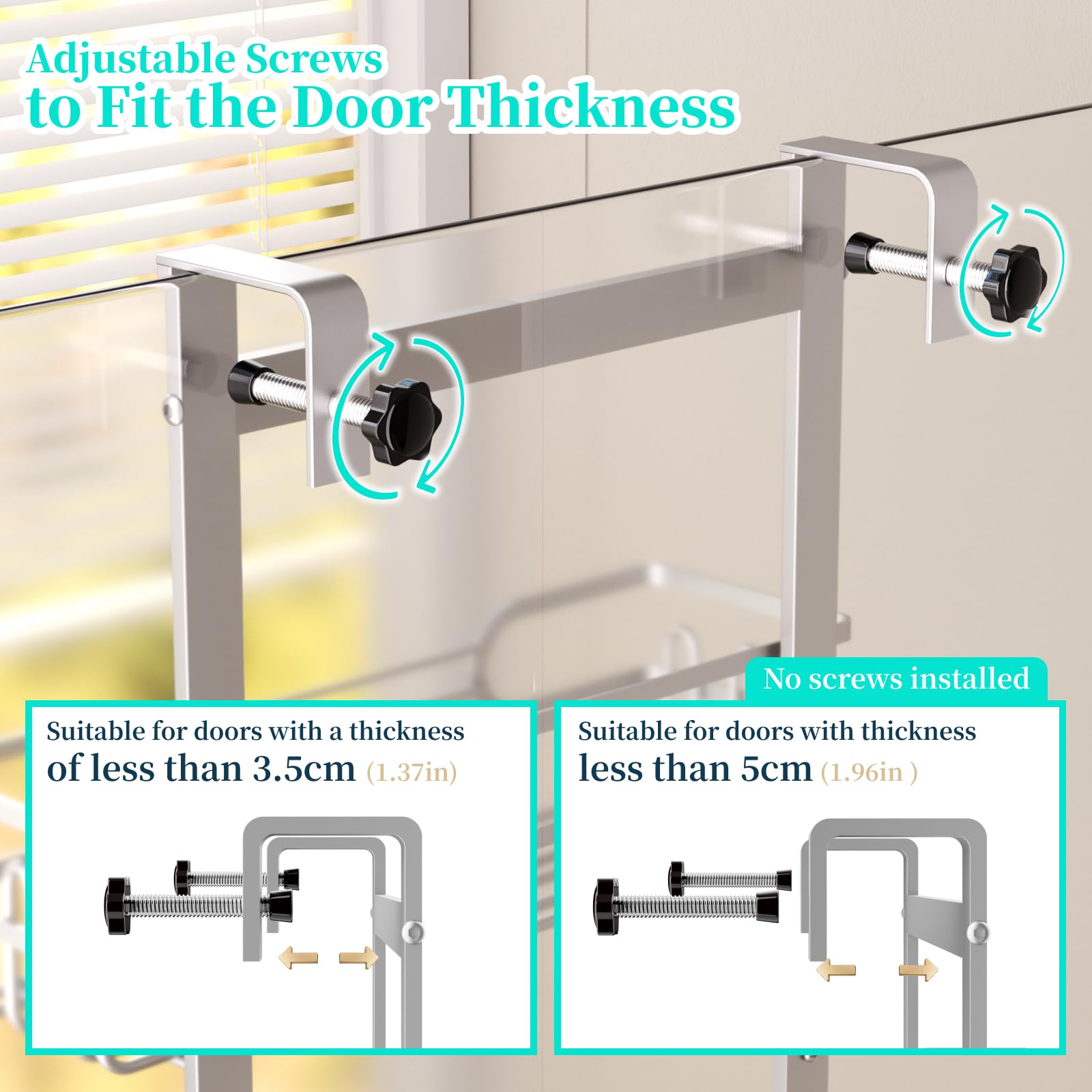 HapiRm Duschablage zum Hängen Hängeregal Dusche - Duschregal zum Hängen Einstellbar mit 4 Duschkorb, Duschablage Dusch Hängeregal mit Seifenschale und Haken, Duschregal über der Tür Badezimmer