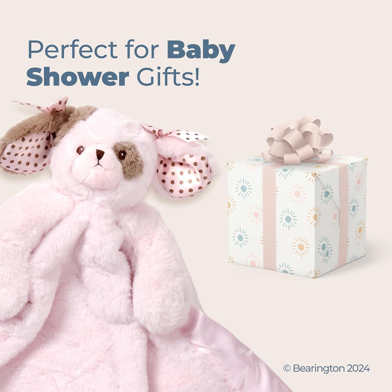 Bearington Baby Wiggles Cuddle Me Sleeper, Pink Puppy Dog Large Size Security Blanket, 28.5" x 28.5 - Baby Blanket - Lovies for Girls - Image 5