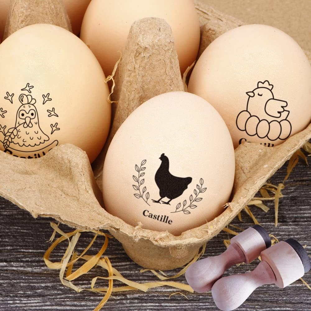 Custom Egg Stamp Chickens Wooden Egg Stamp Fresh Eggs Stamp