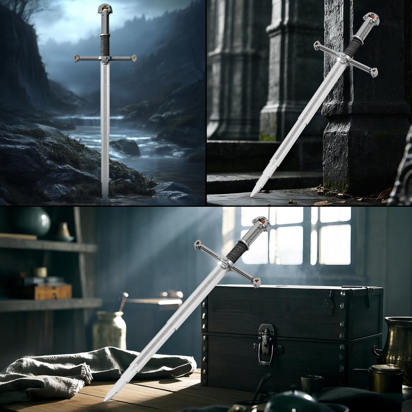 Reobrix Narthil Schwert Klemmbausteine Set für Erwachsene 99024, Anime Schwert Modellbausatz, Bauset zum Bauen, Sammlerstück Deko, Cosplay Spielzeugschwert, Geschenk ab 14 Jahren
