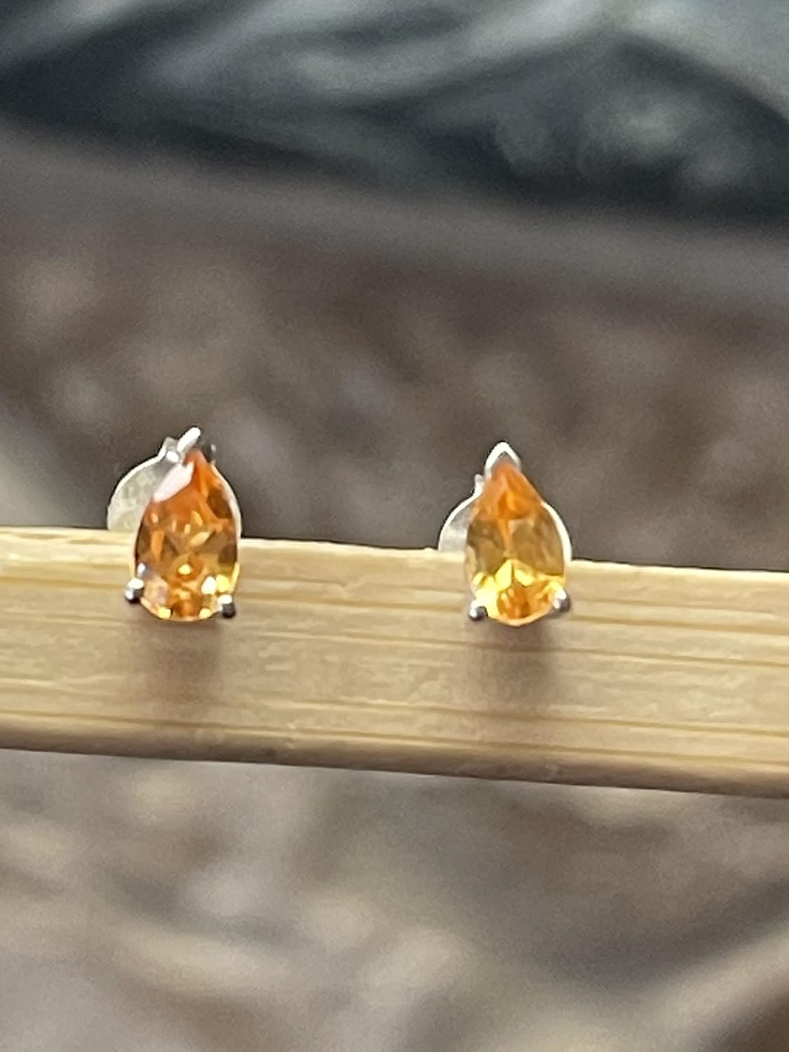 Natural Mandarin Orange Garnet 925 Solid Sterling Silver Earrings 5mm