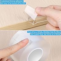 Vista 5 de Tira protectora de borde transparente, 1.57 pulgadas x 9.84 pies, cinta de cubierta de borde afilado, protectores autoadhesivos para puertas