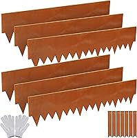 Solution4Patio 6-Pack Corten Steel Landscape Edging 8"H x 20ft - Hammer-in Bendable Heavy Duty Garden Border Strips with 7 Clips