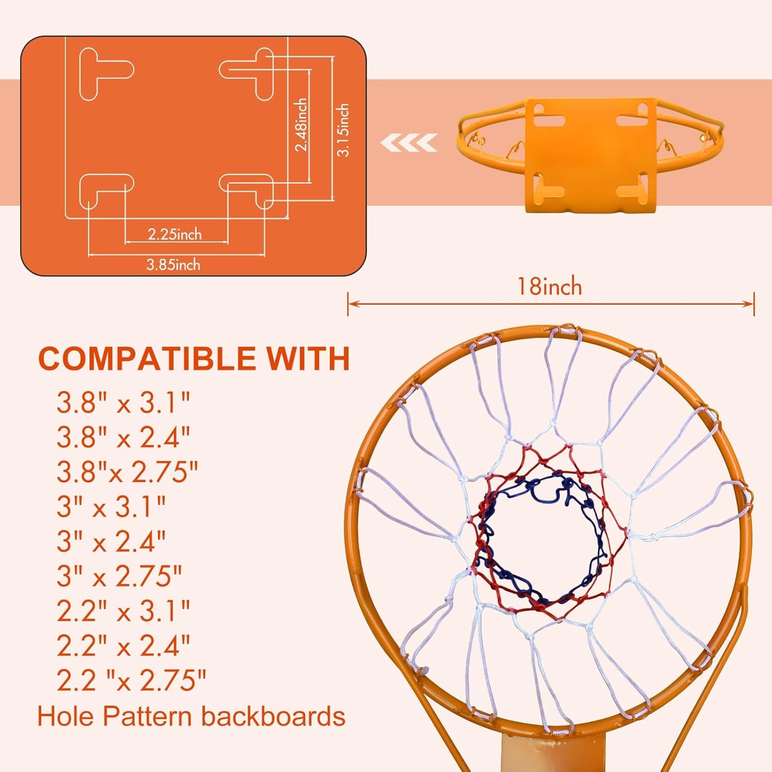 SculPong Basketball Rim Replacement Standard 18