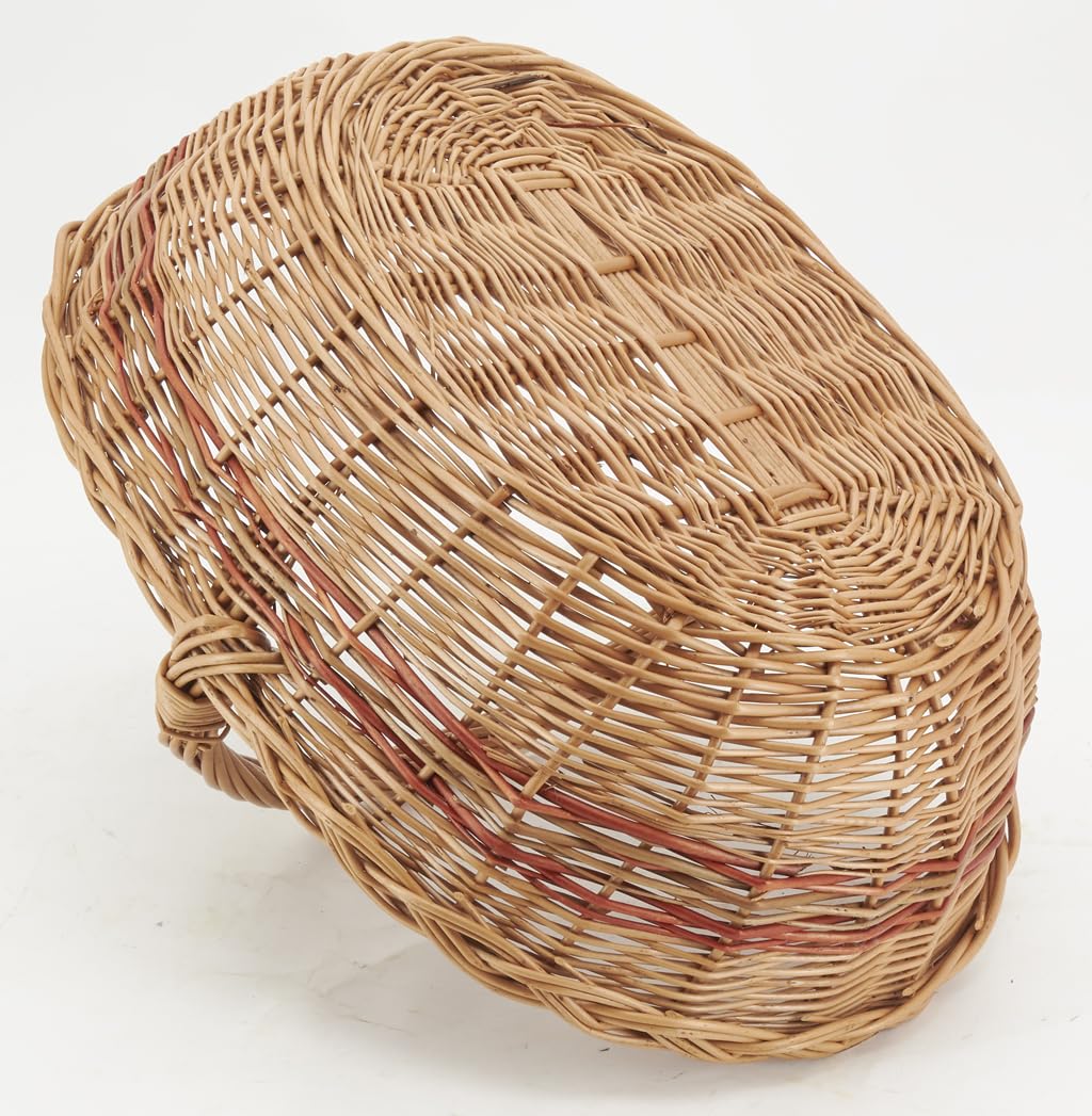 AUBRY GASPARD - Panier À Champignons en Osier Buff Naturel - Dimensions 51X36X18-30 cm - Léger et Durable - avec Poignées Confortables - Idéal pour La Cueillette et Le Rangement.