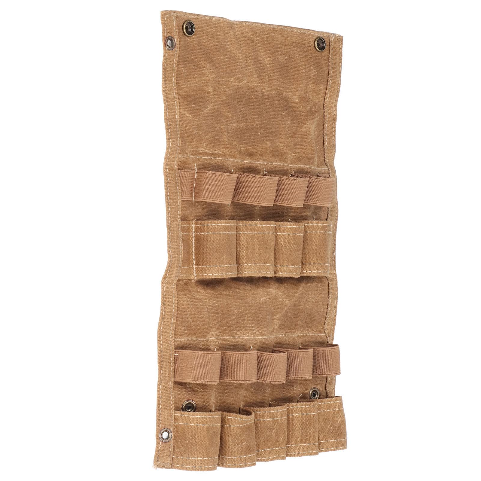 Cocoarm Borsa per Bottiglie di Spezie, Borsa per Bottiglie di Condimento per Esterni in Tela con 9 Slot, Supporto Portatile Pieghevole, Design con Foro per Corda, per Campeggio Barbecue Picnic (Cachi)