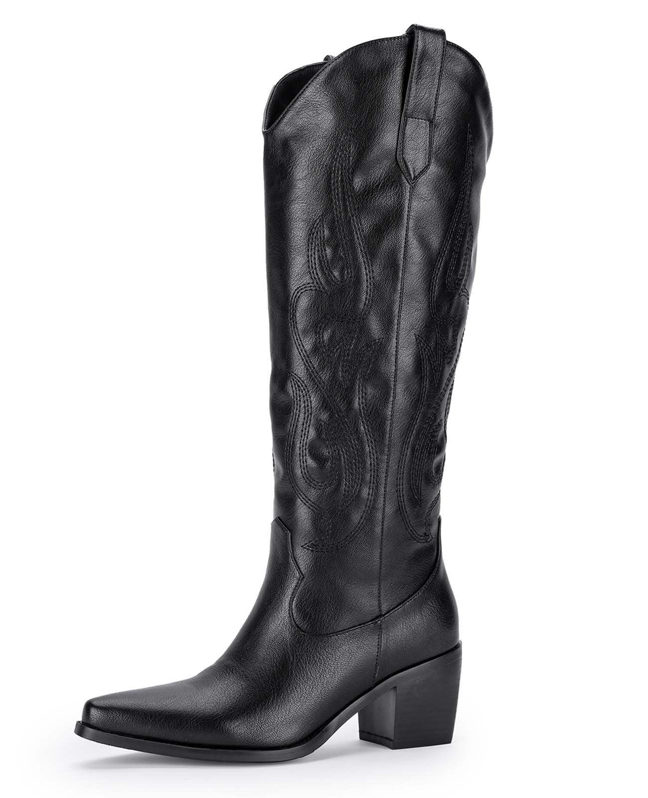 Pasuot Women Chunky Western Boot, 32 EU