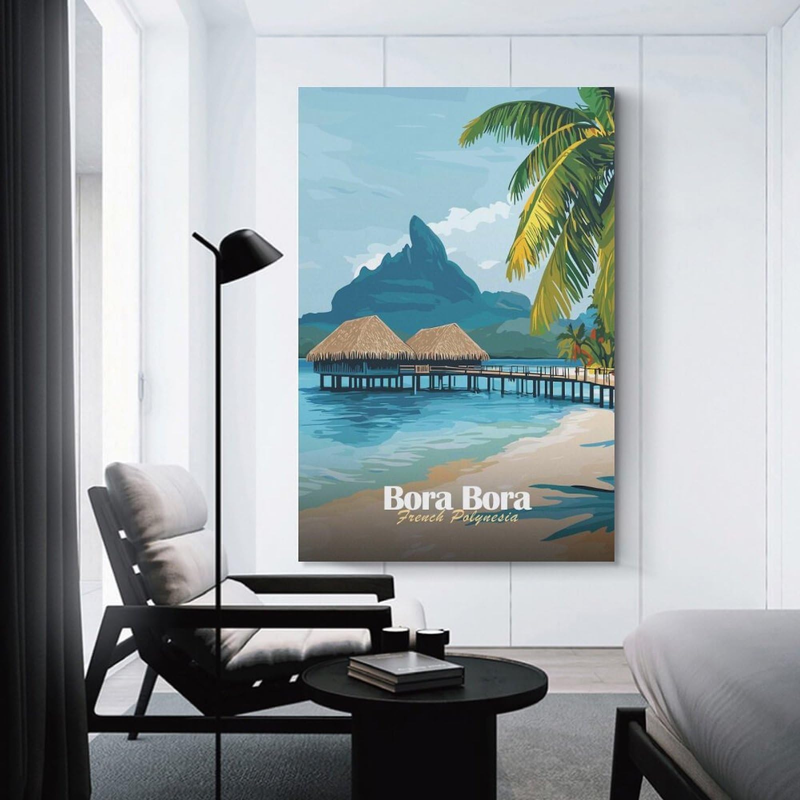 Junmoney Unframe-Style-22 Bora Bora Tropical Paradise Room Decor Wall Art, 20X30inch(50X75cm), For Living Room, Bedroom, Office Or Hallway, Decorative Artwork With Broad Appeal
