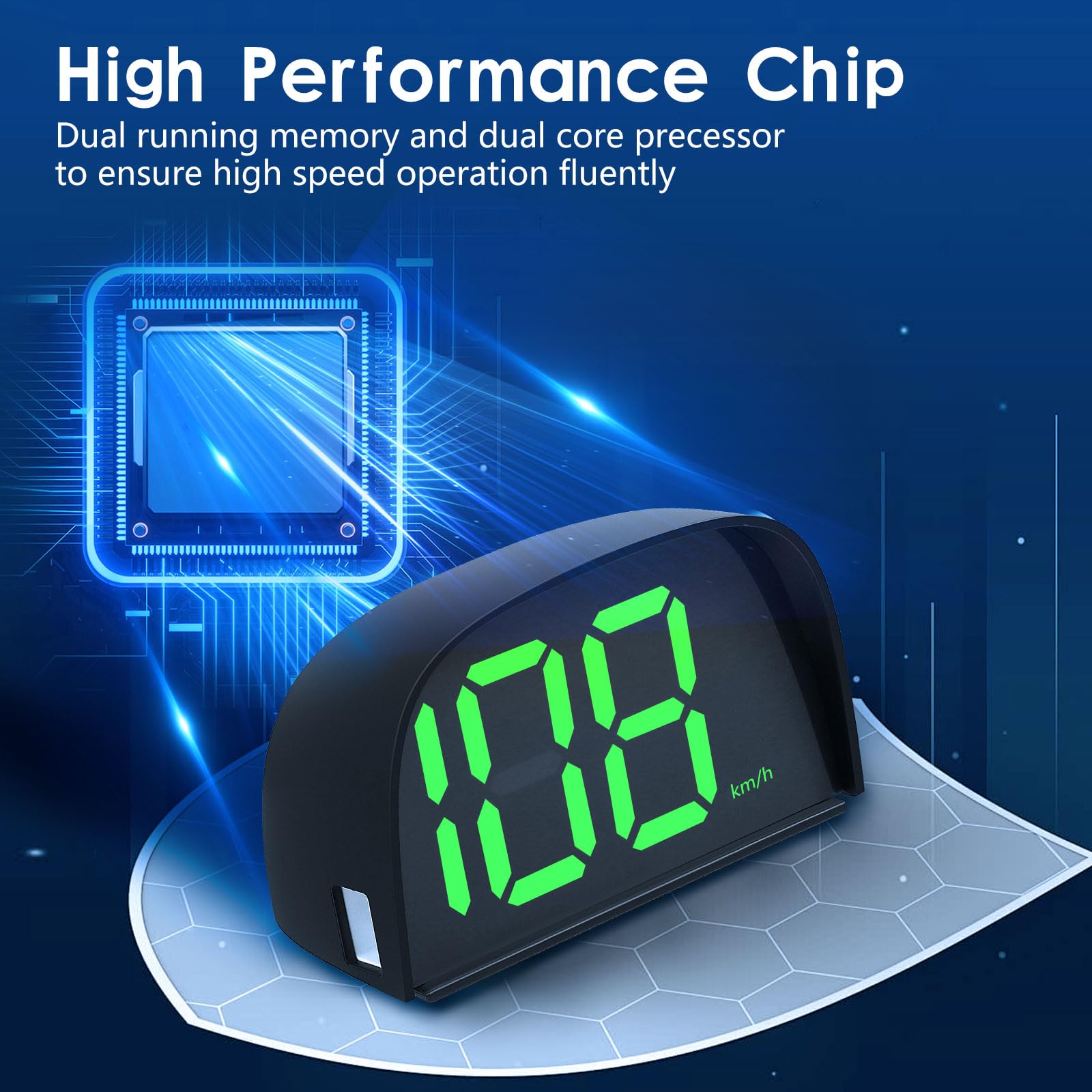 Ciclocomputer GPS HUD Universale Con Display KM/H – Tachimetro Auto Ricaricabile USB – Colore Nero
