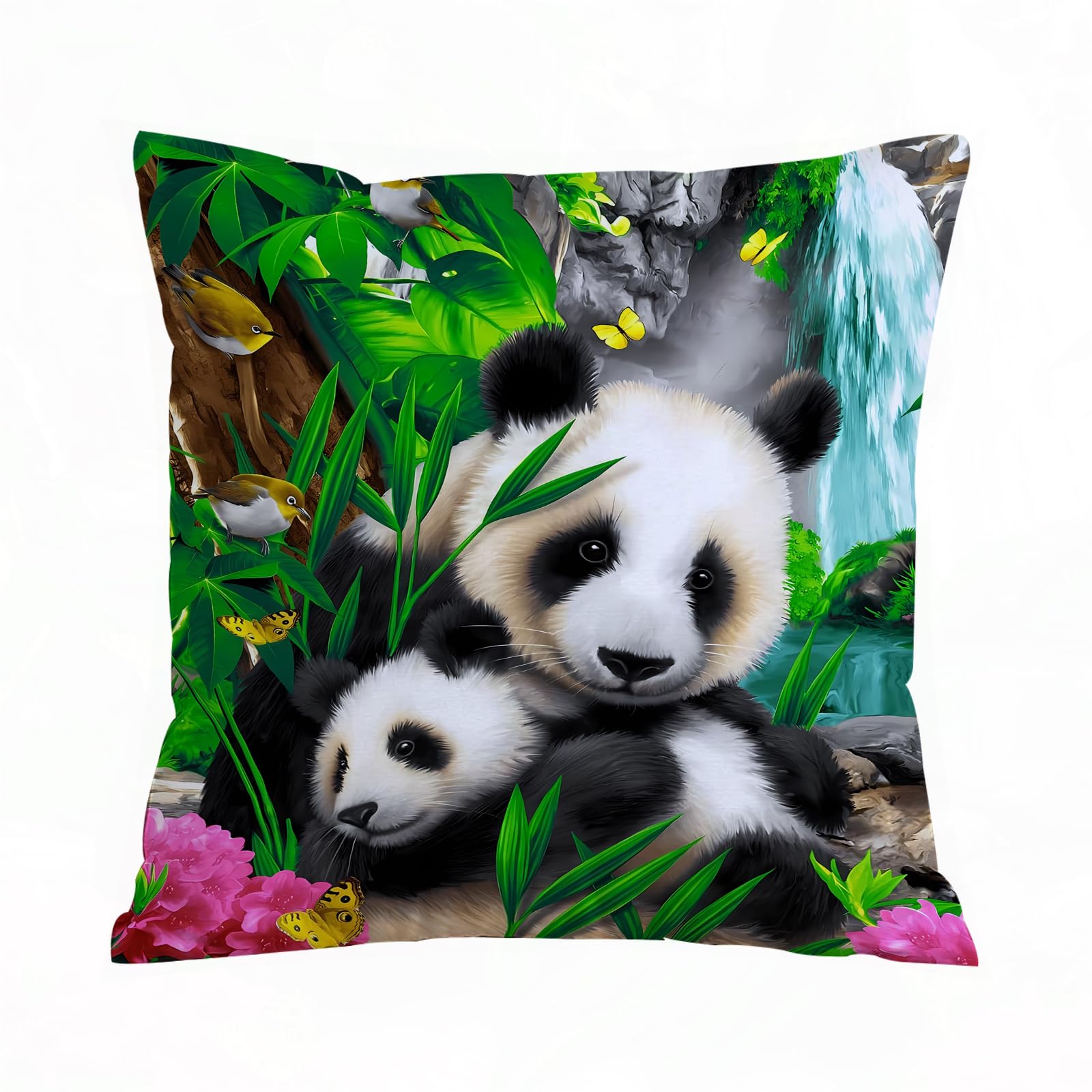 Federa per cuscino con panda, 45,7 x 45,7 cm, 1 pezzo, con